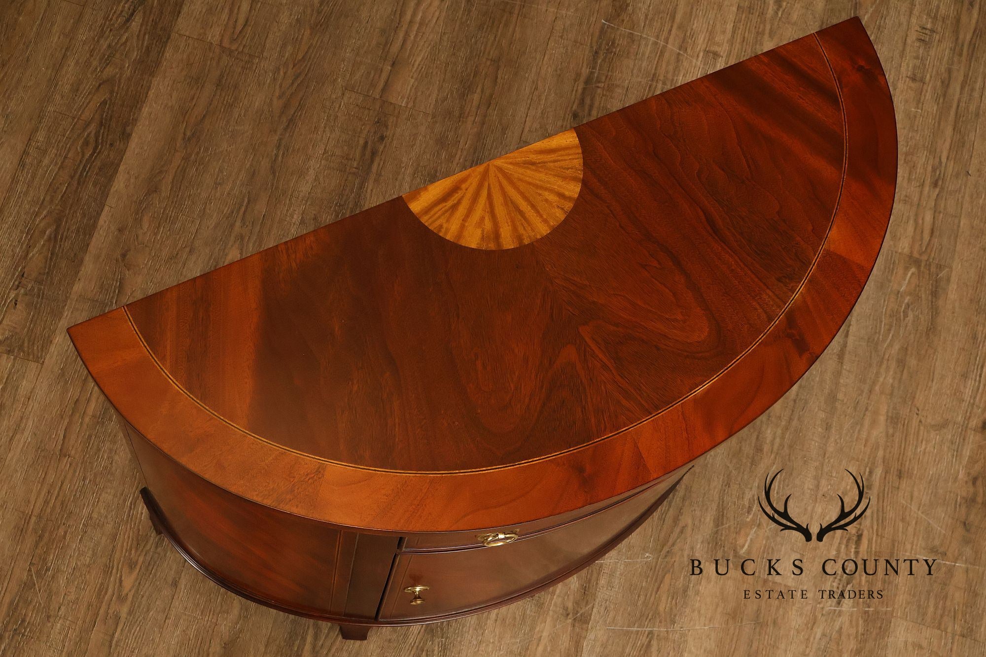 Henkel Harris Georgian Style Mahogany Demilune Console