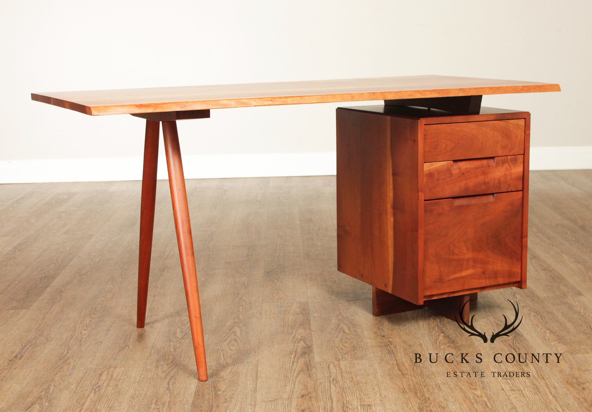 George Nakashima Single Pedestal Cherry Writing Desk