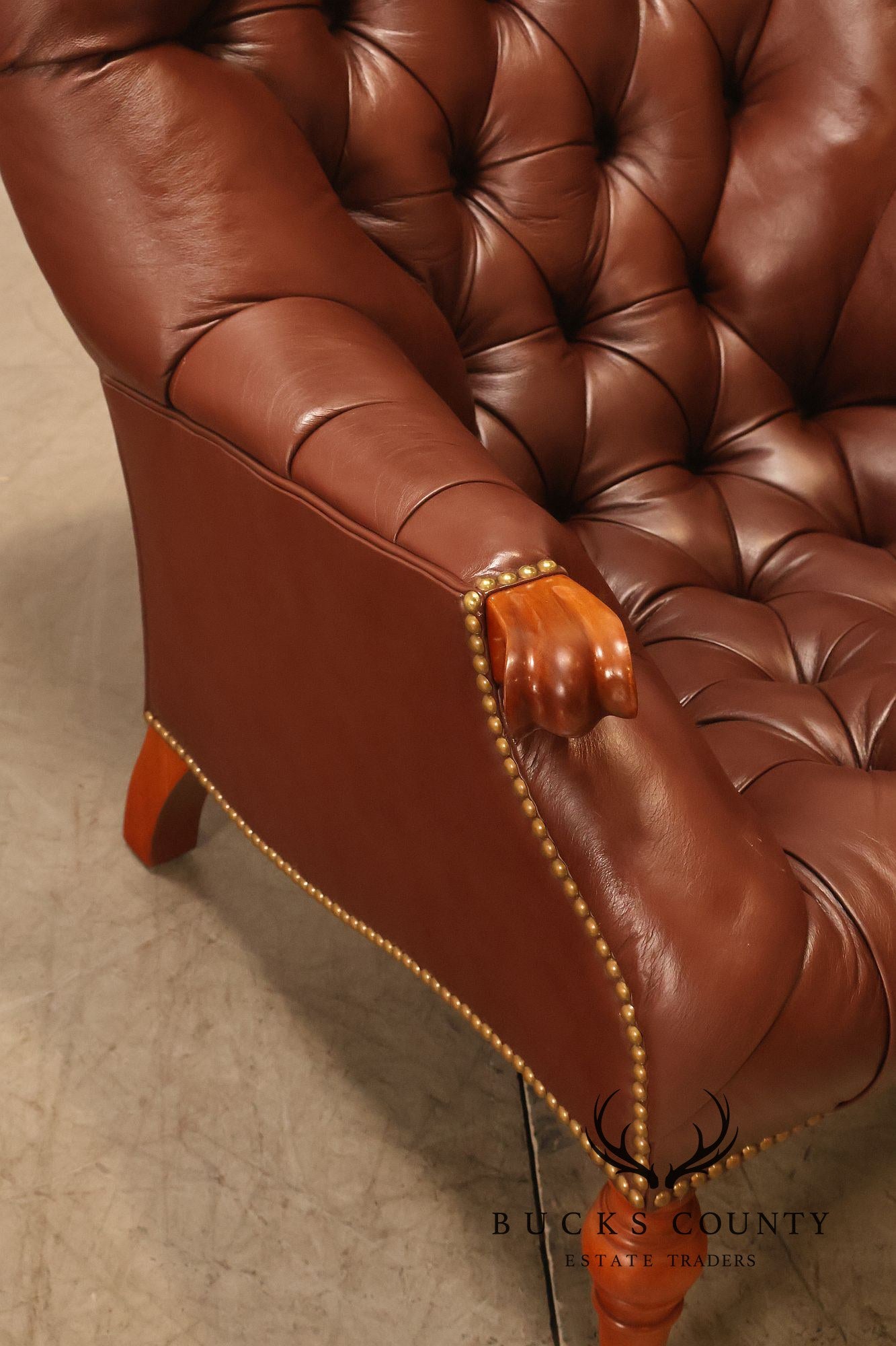 Stickley Tufted Leather 'Leopold' Armchair