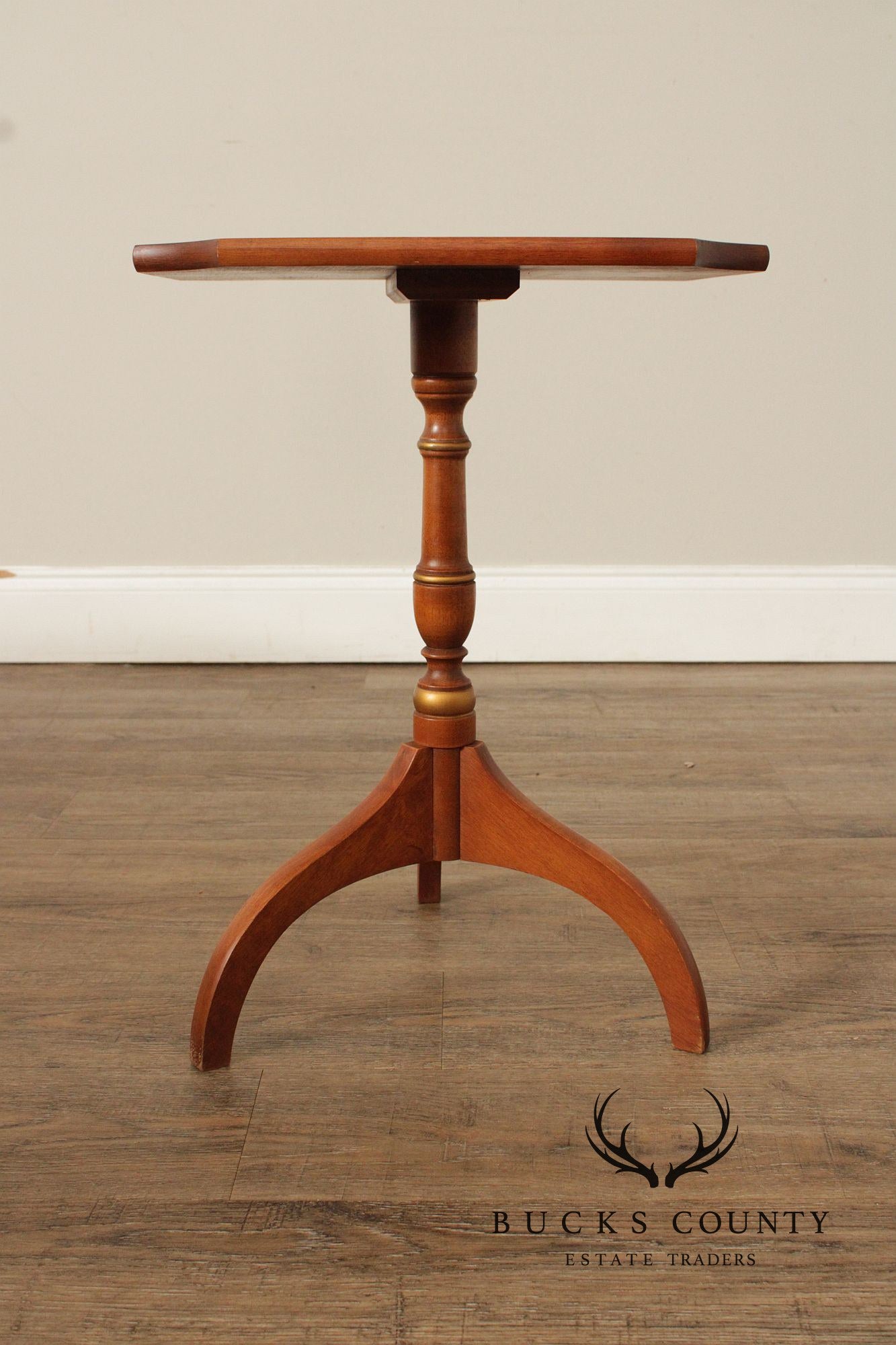 L. Hitchcock Stenciled Maple Small SideTable