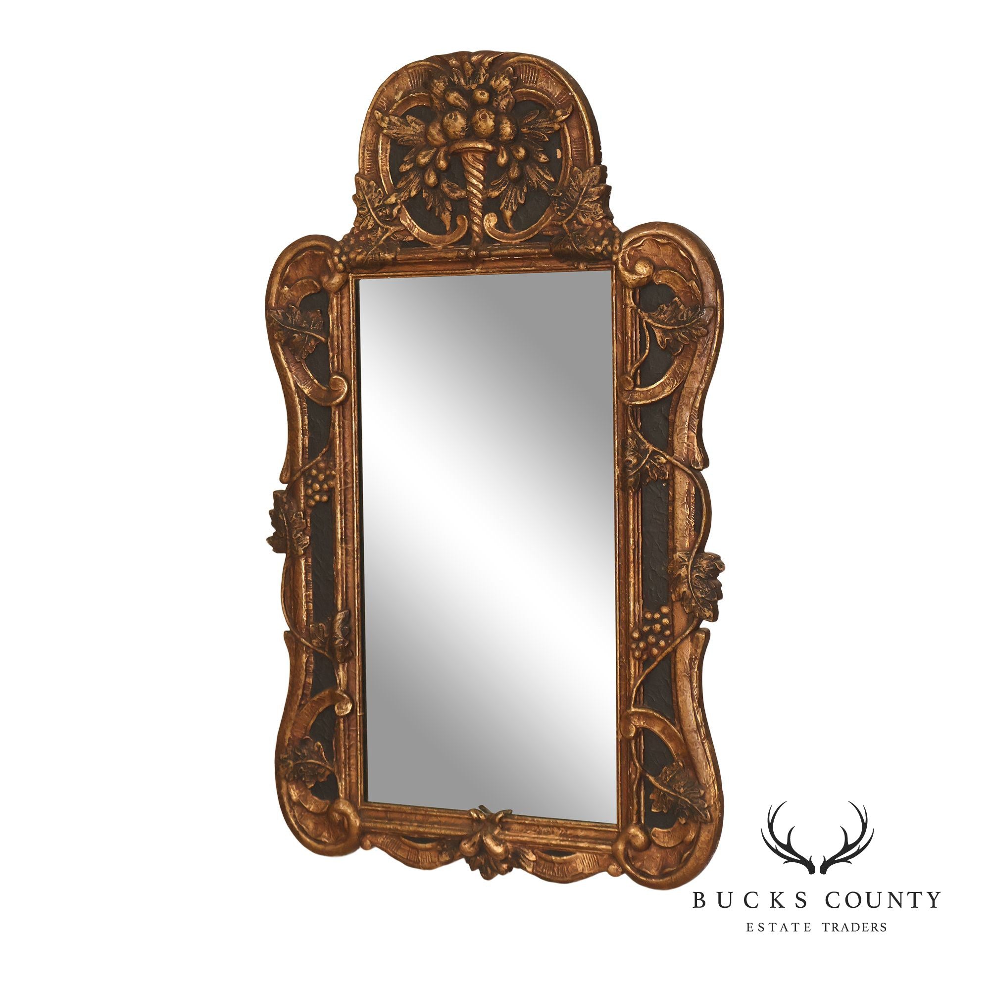Antique Italian Baroque Style Relief Carved Mirror