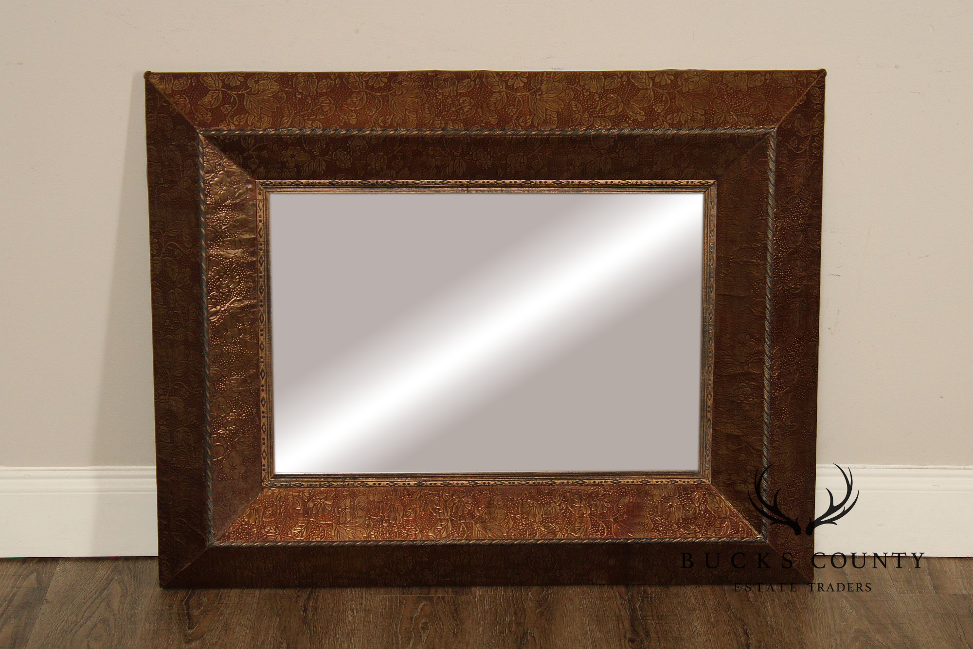 Howard Elliot Collection Chased Embossed Metal Wall Mirror