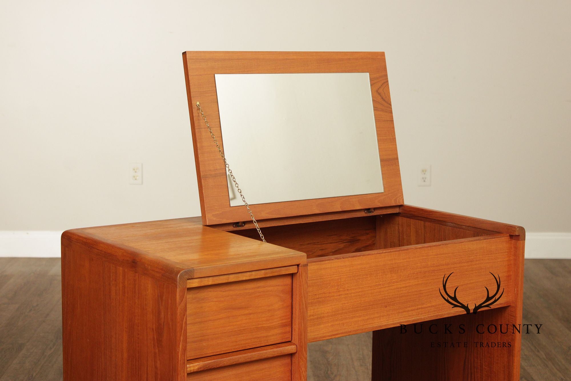 Schreiber’s Møbelfabrik Mid Century Danish Teak Vanity With Bench