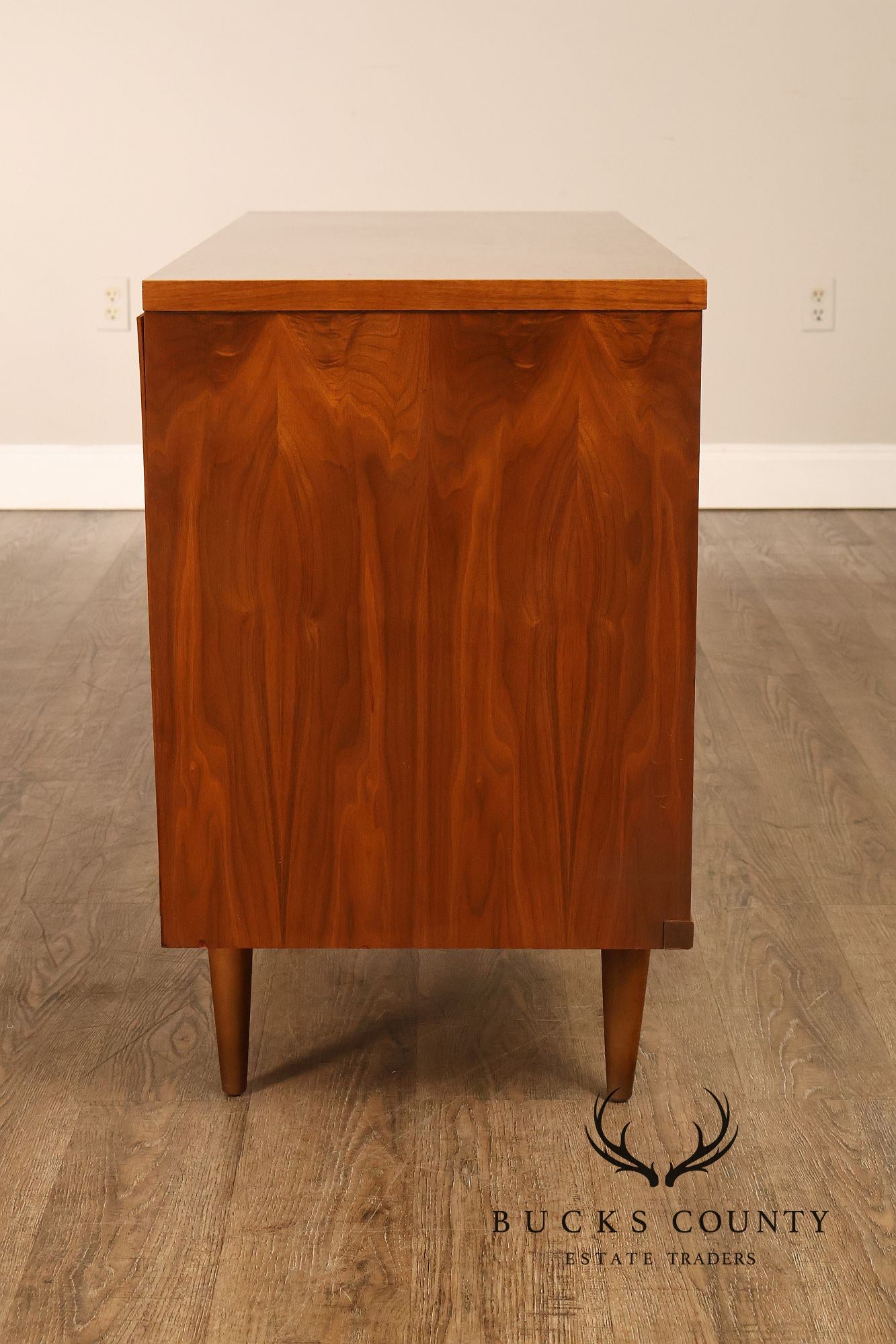 Mid Century Modern Sculpted Front Writing Desk