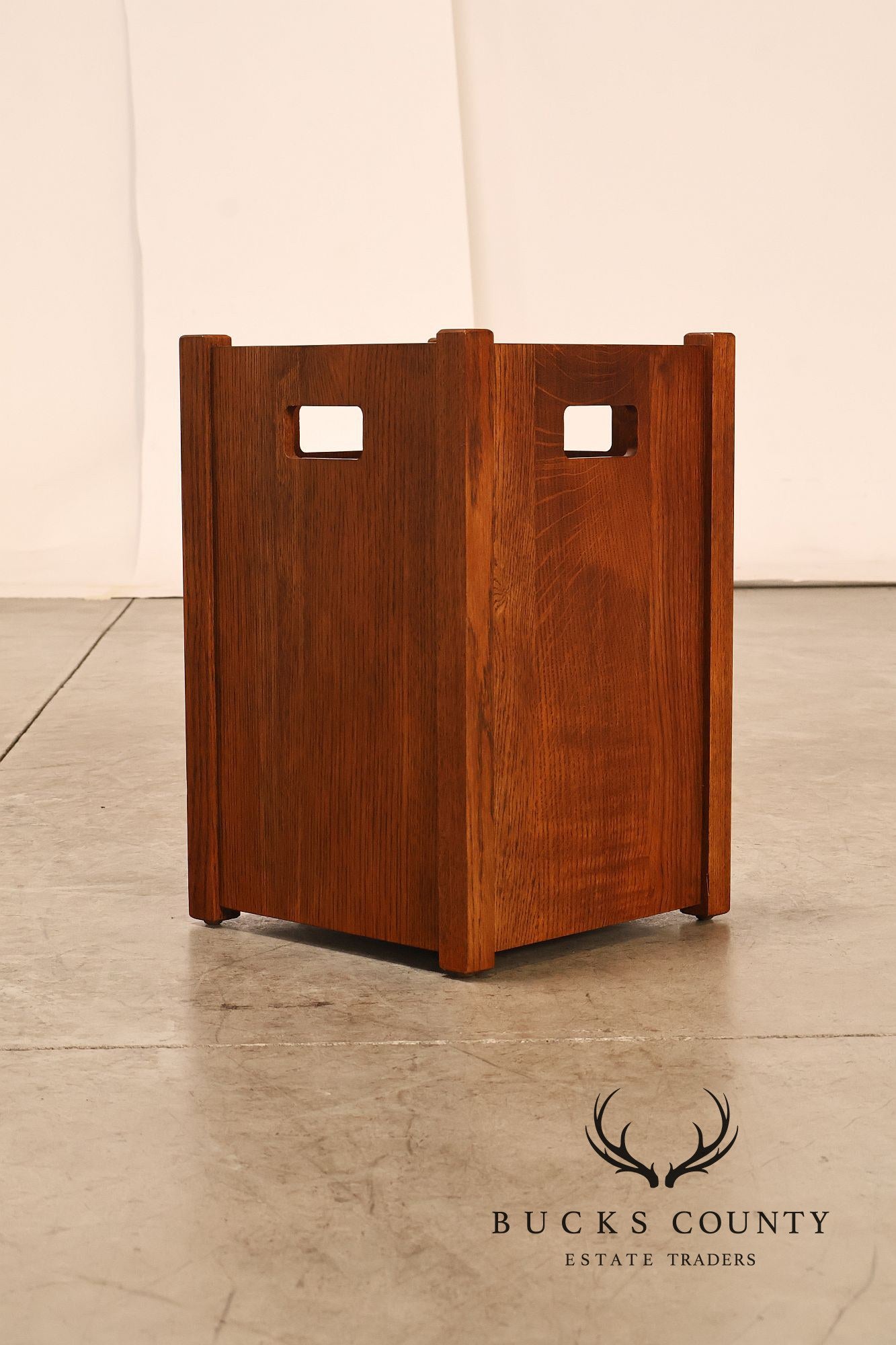 Stickley Mission Collection Oak Wastebasket