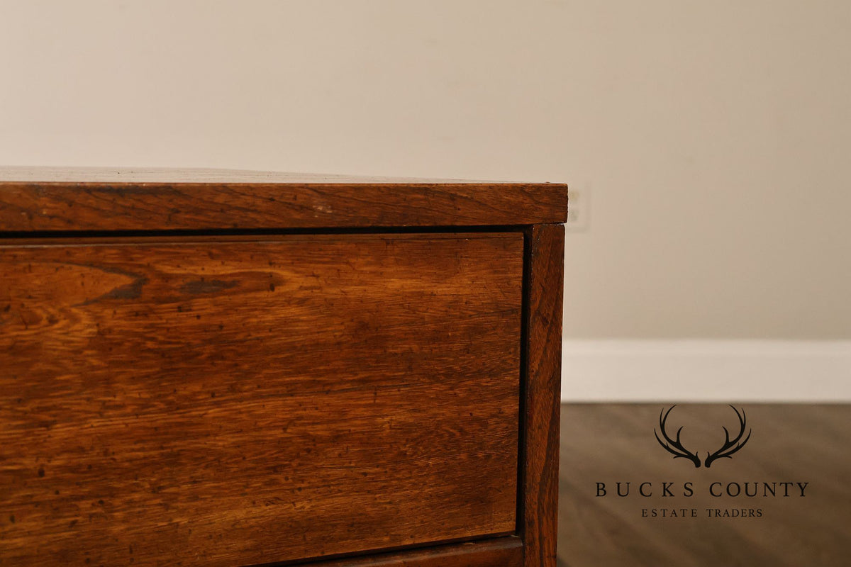 Stanley Campaign Style Pair of Walnut Bedside Chests