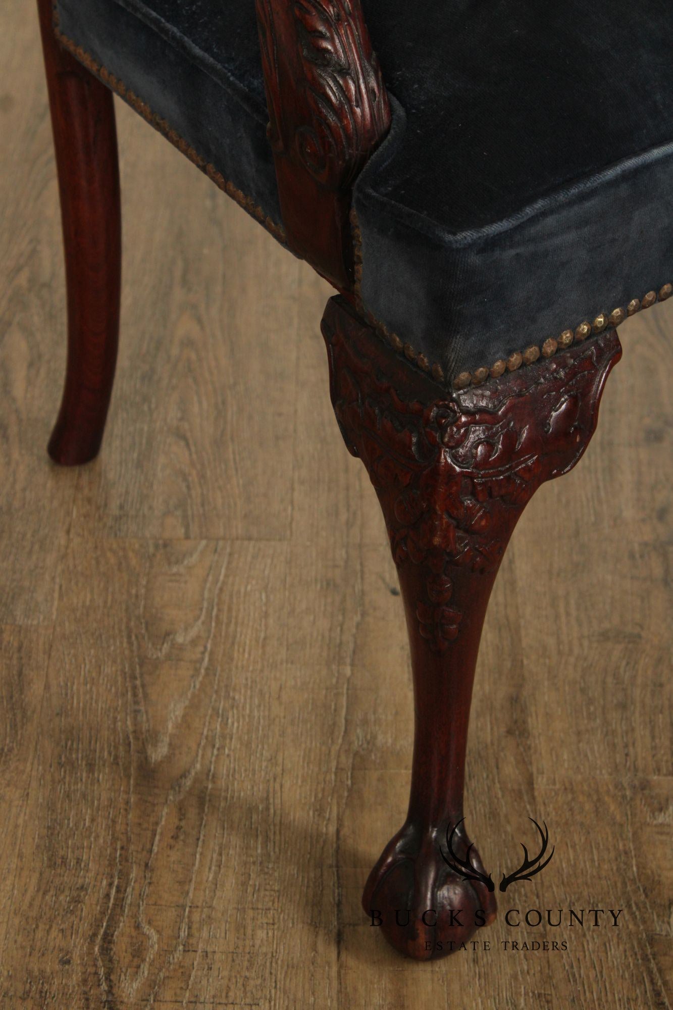 Chippendale Style Carved Mahogany Armchair