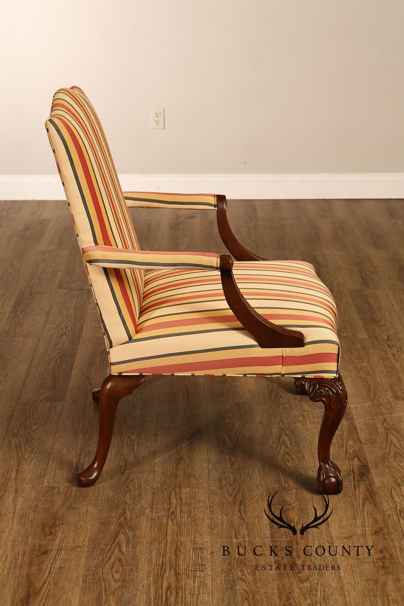 Southwood Chippendale Style Pair of Carved Mahogany Armchairs