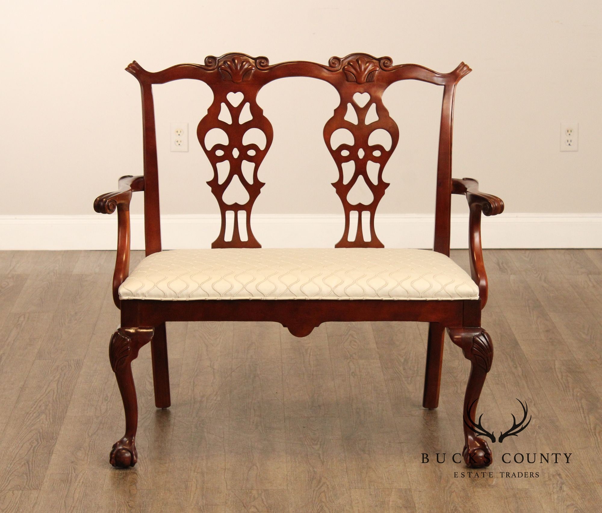Century Chair Co. Chippendale Style Carved Mahogany Settee