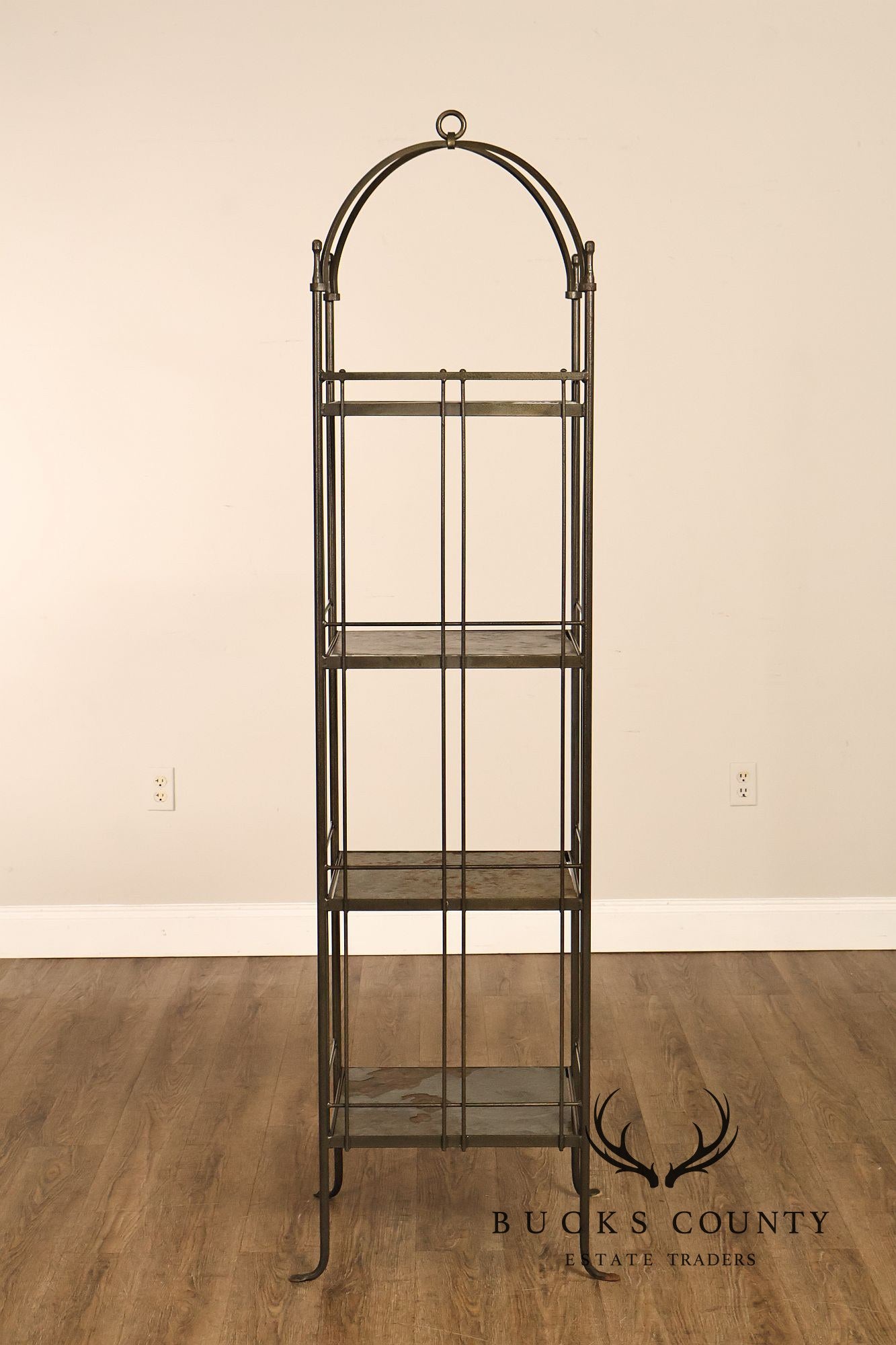 Charleston Forge Iron Etagere Four Tier Baker's Rack With Slate Shelves