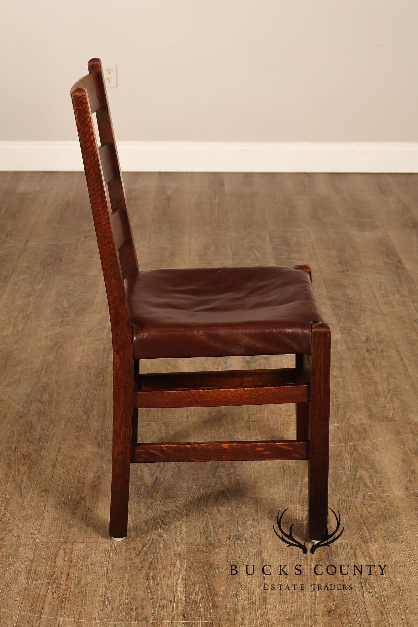 Antique Gustav Stickley No. 306 1/2 Oak Dining Chairs Set Of Seven