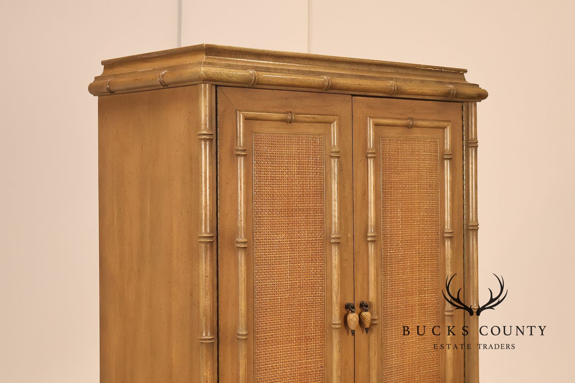 American Of Martinsville Faux Bamboo Tall Gentleman's Chest Armoire