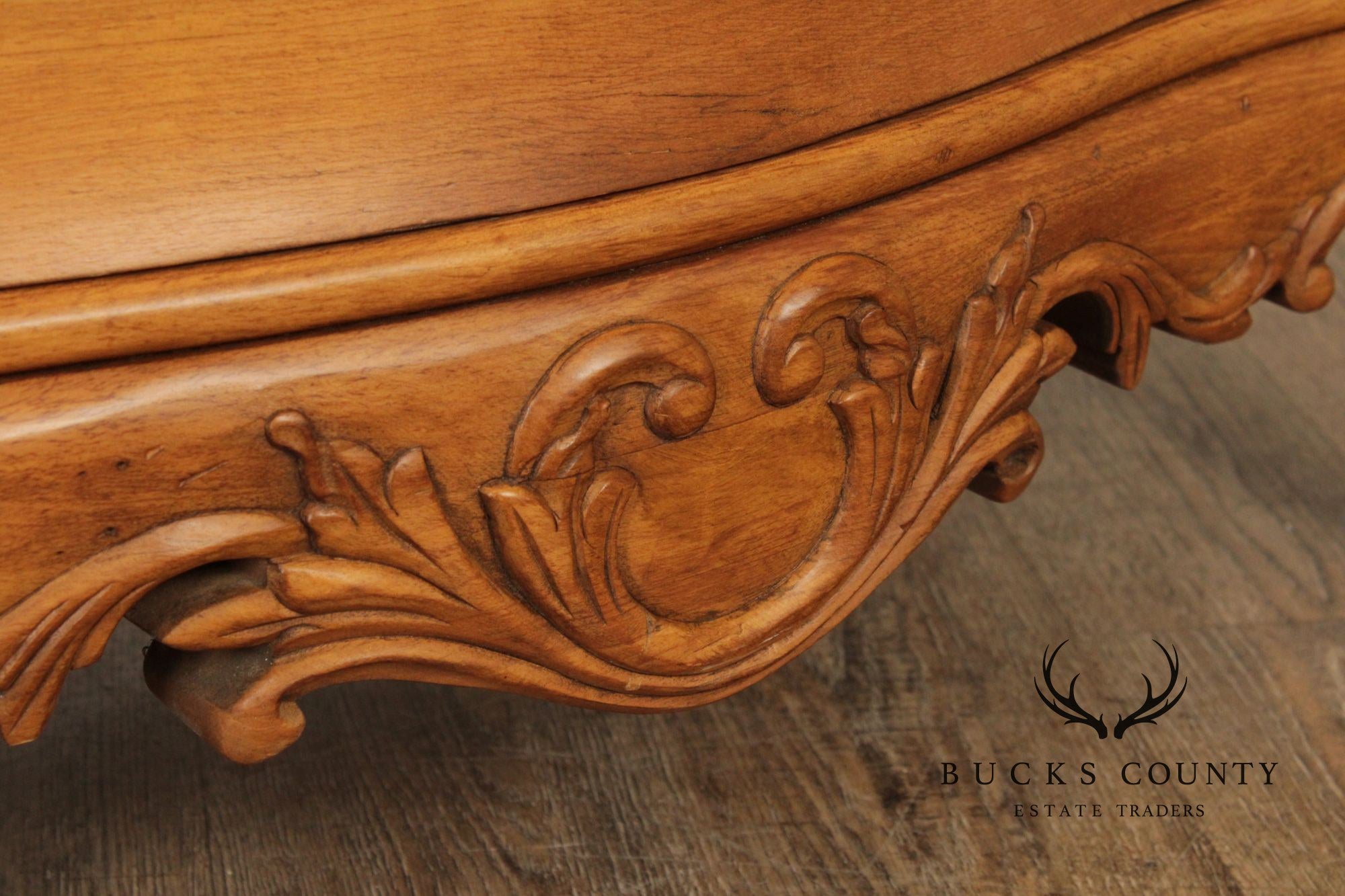 Italian Rococo Style Walnut Bombe Chest