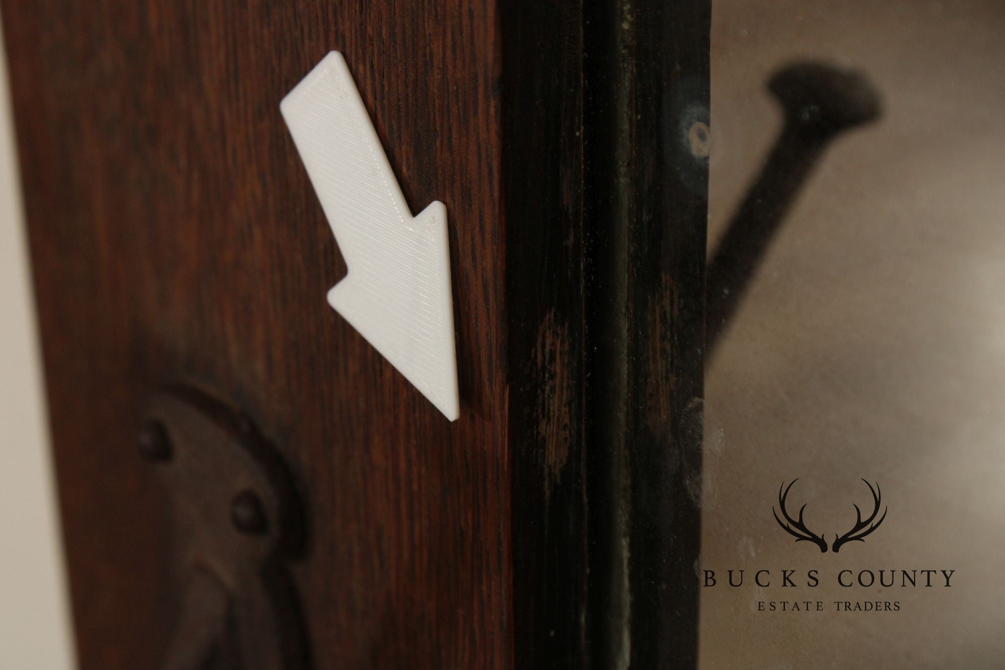 Stickley Brothers Antique Mission Oak Wall Mirror With Hooks No. 7577