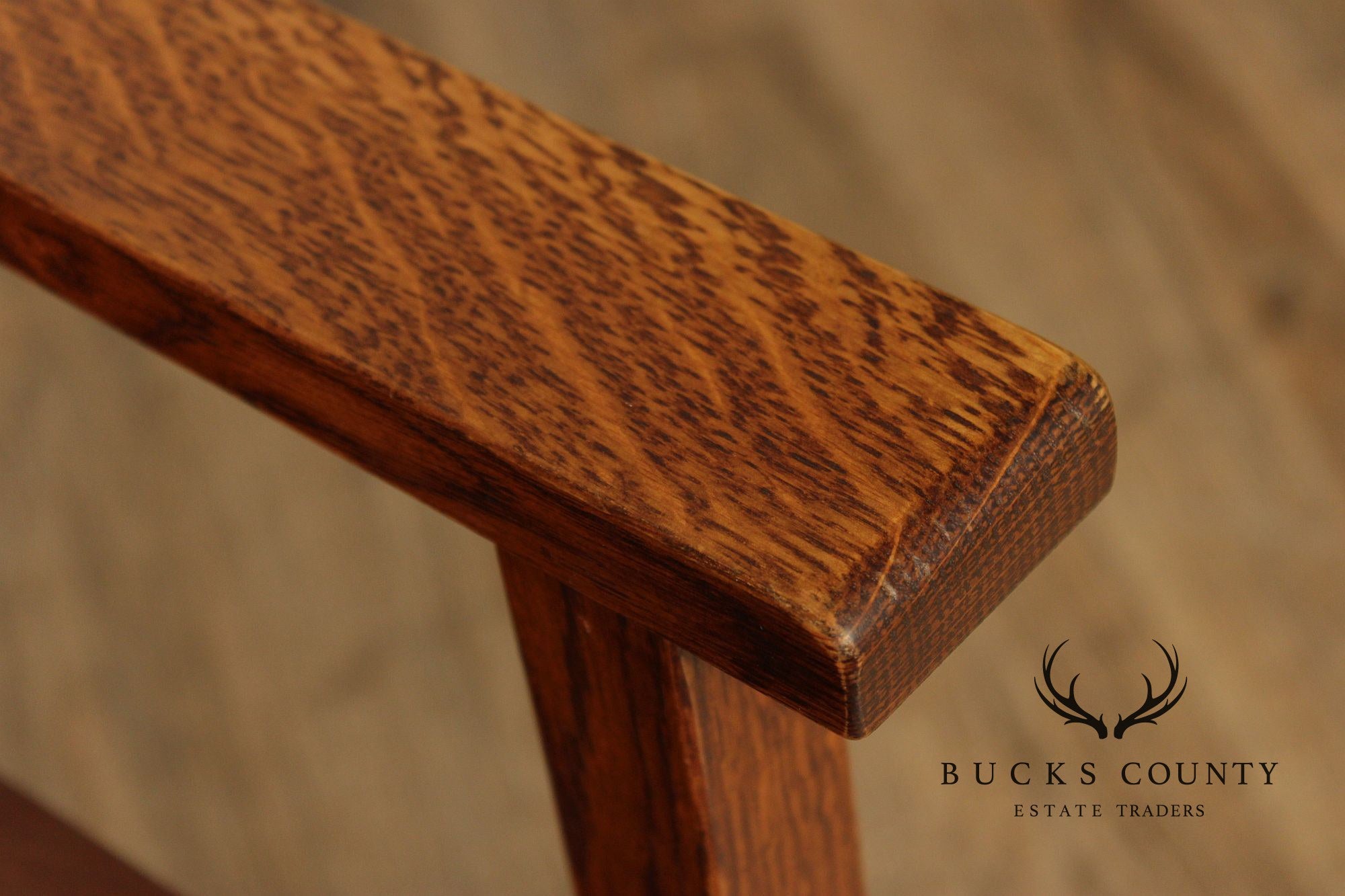 Mission Style Custom Quality Oak and Leather Executive Office Chair