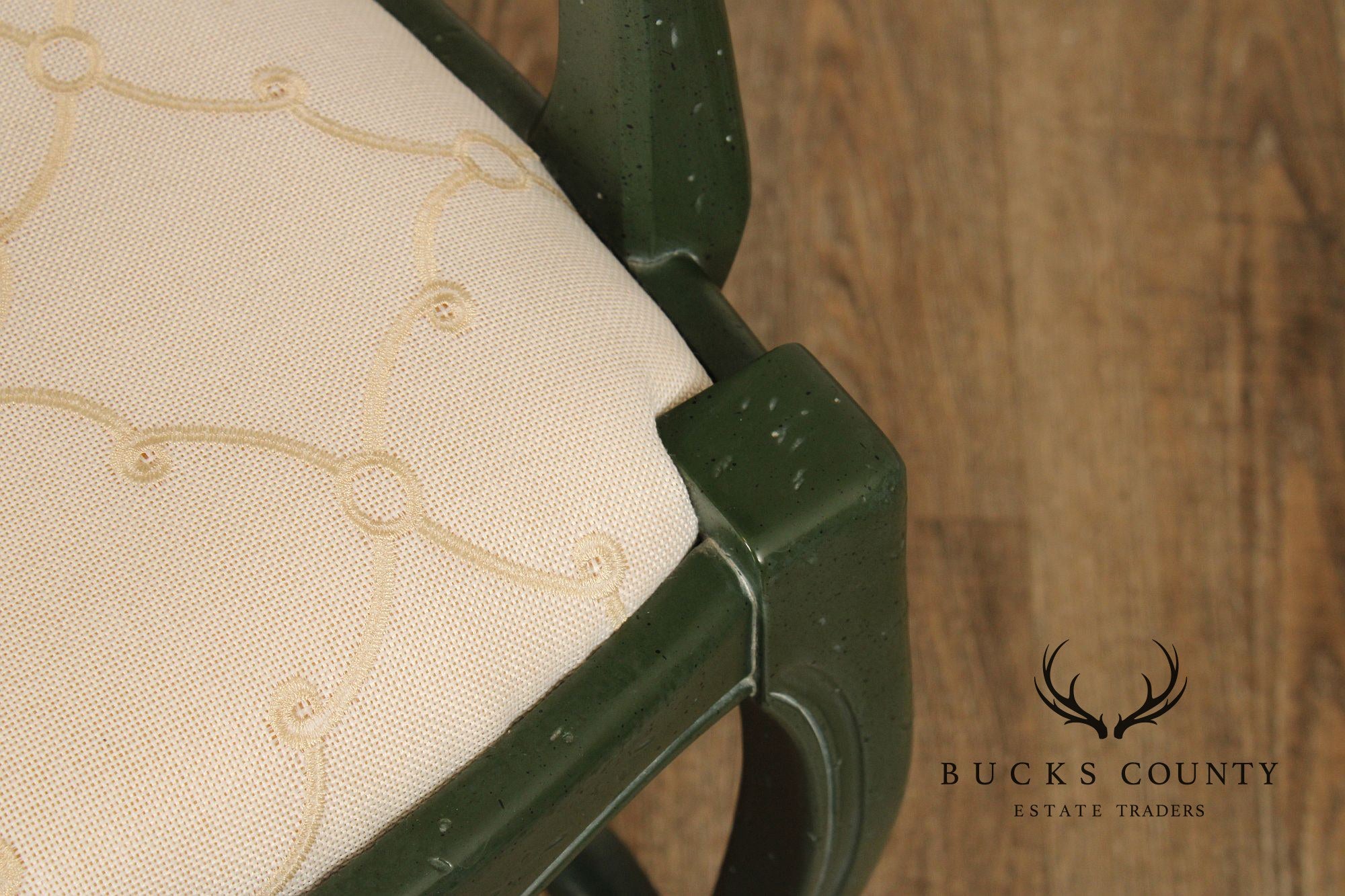 French Country Style Pair of Painted Ladderback Armchairs