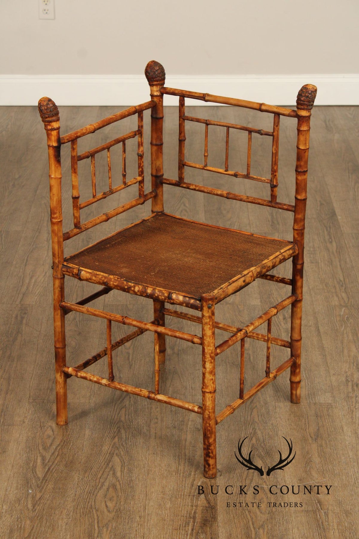 Antique Victorian Bamboo Corner Chair