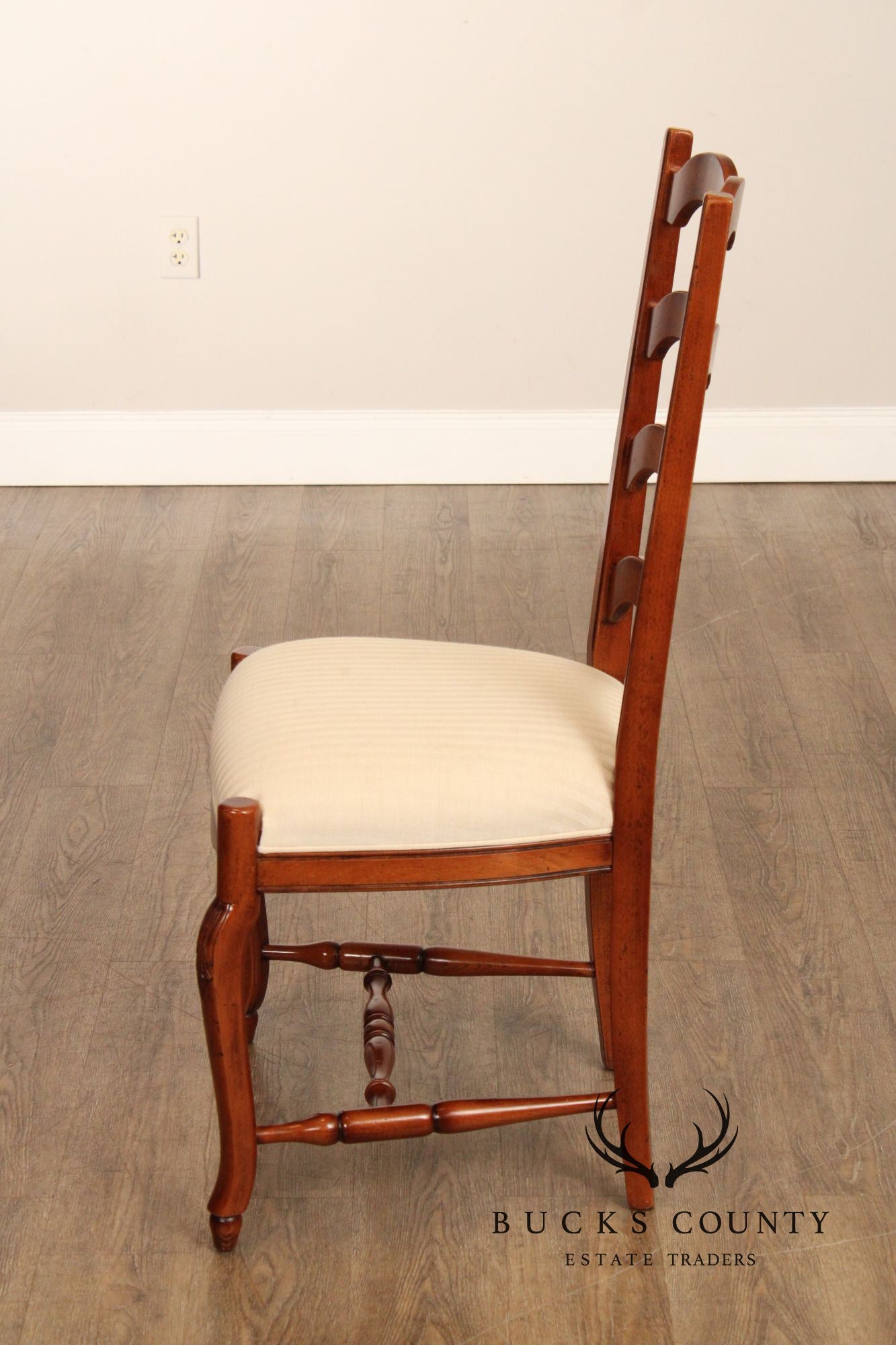 Quality Set Of Eight Italian Ladderback Dining Chairs