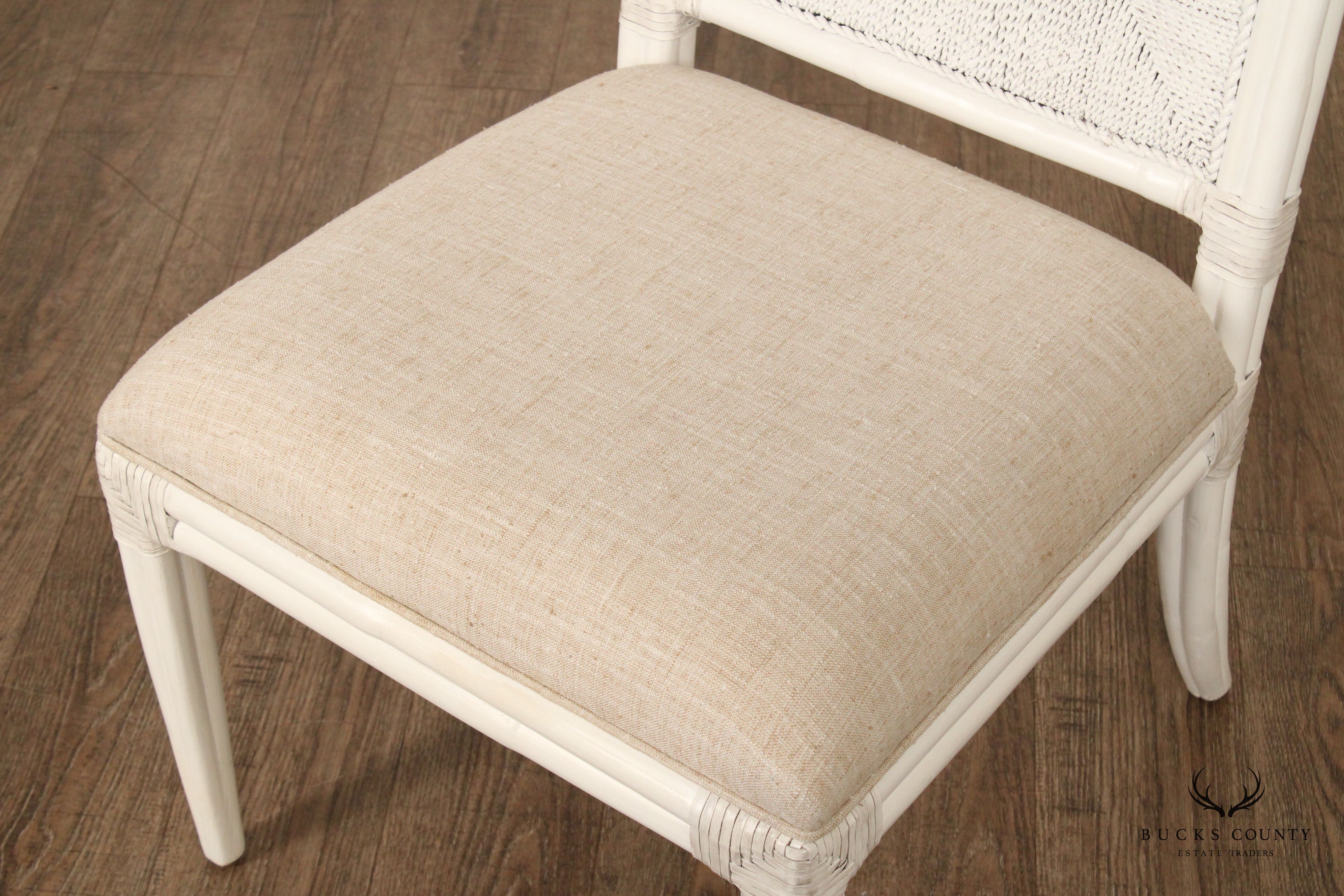 Tommy Bahama Ocean Breeze Collection White Rattan Set of Five 'Regatta' Side Dining Chairs