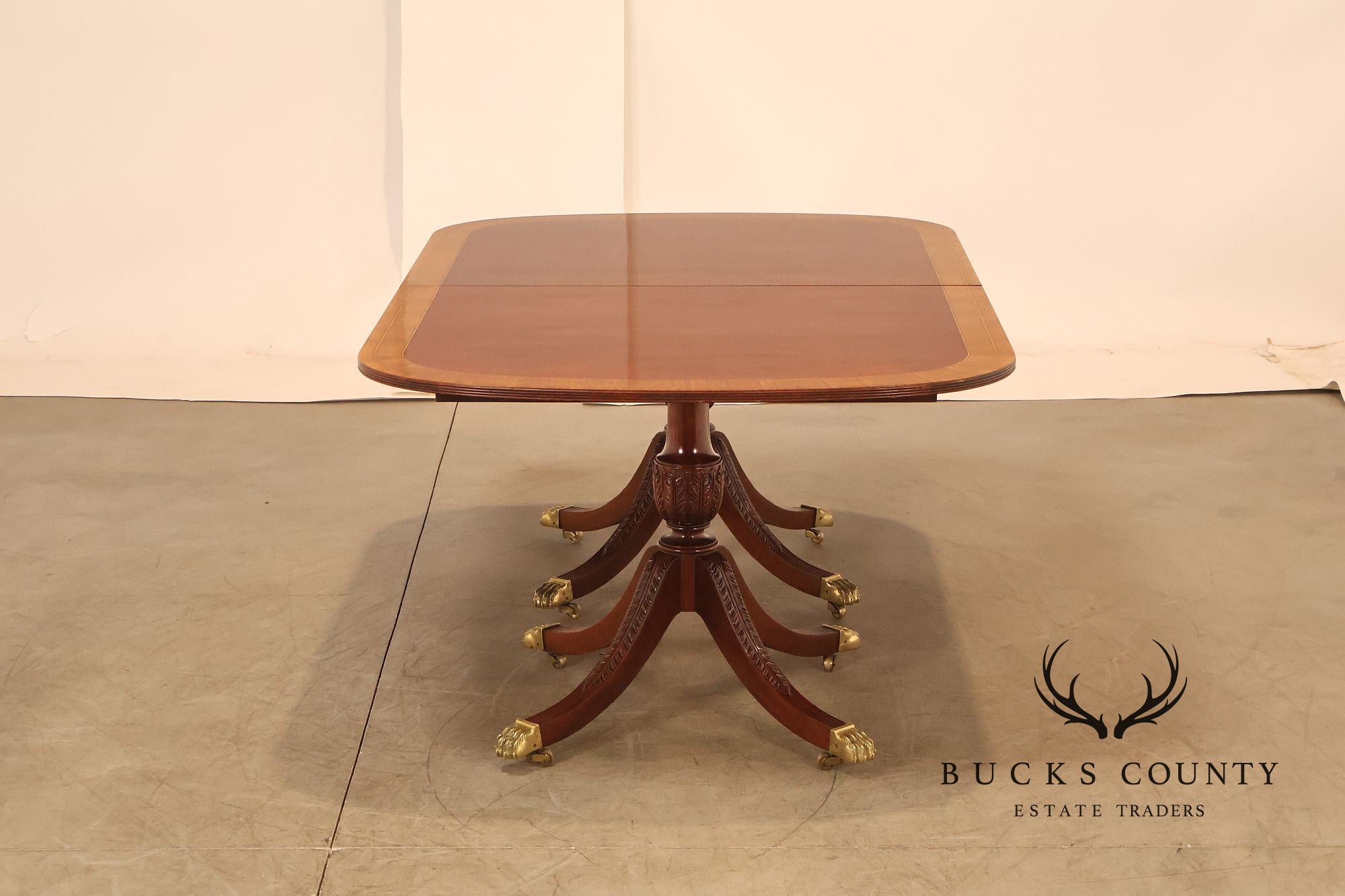 Councill Craftsmen Mahogany Double Pedestal Expandable Dining Table