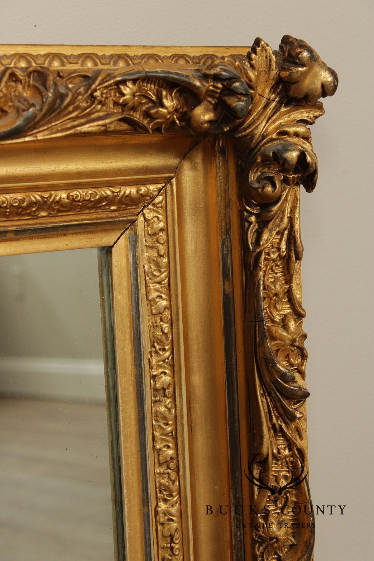C. A. Greenig Antique Rococo Style Giltwood Wall Mirror
