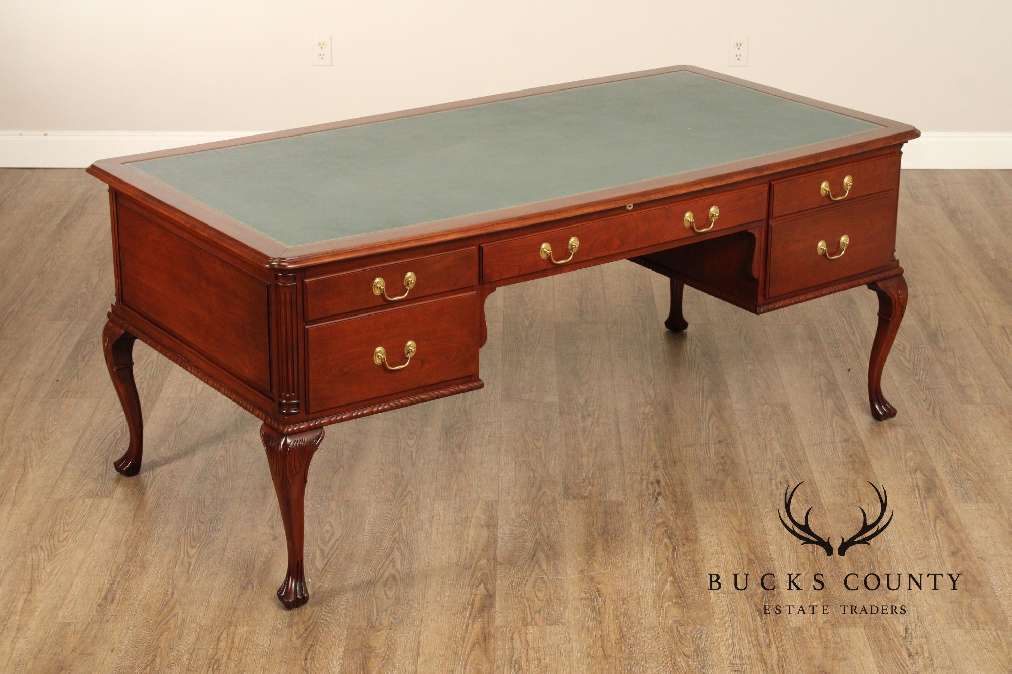 Harden Georgian Style Cherry Leather Top Executive Writing Desk