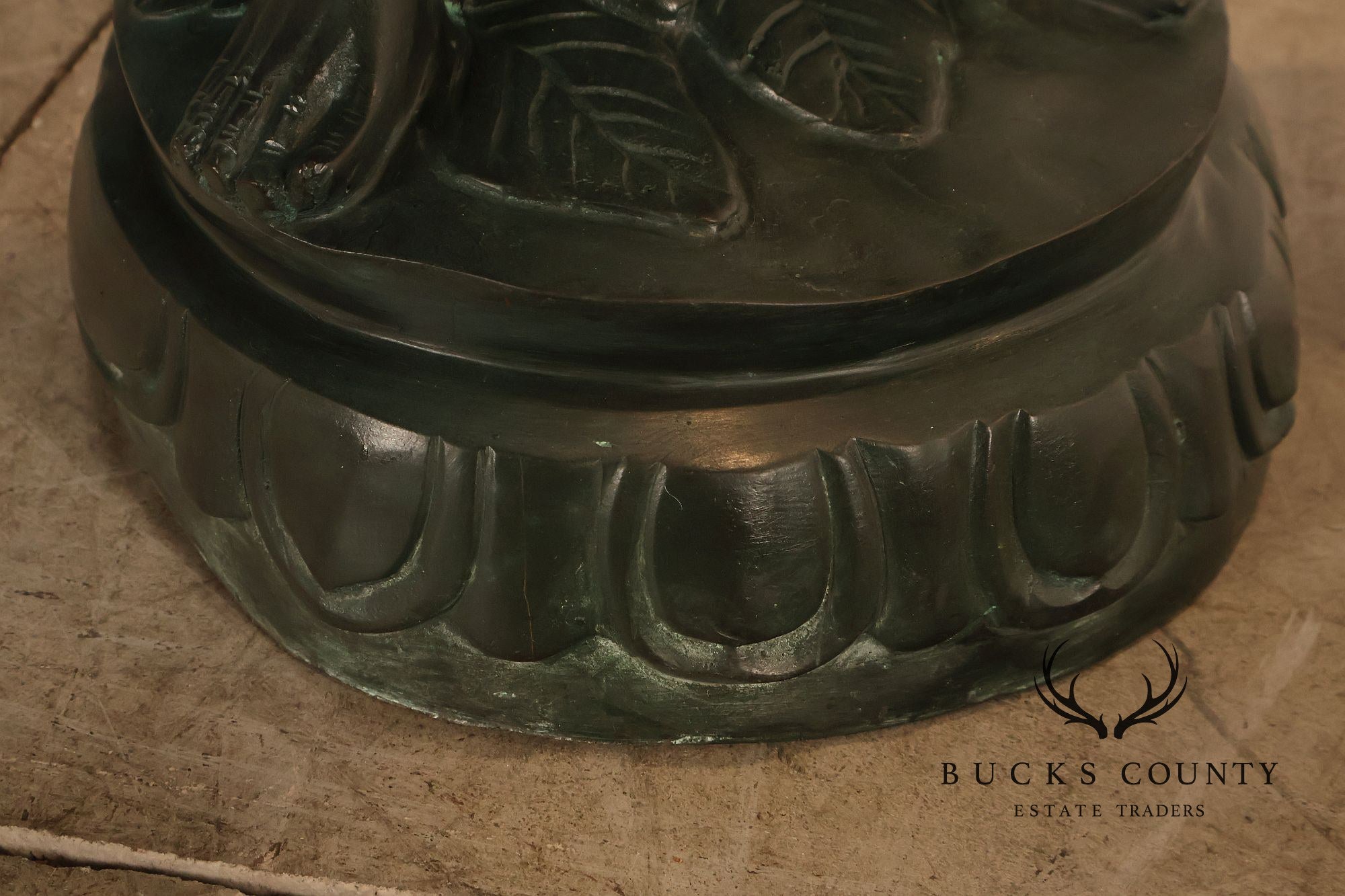 Asian Style Bronze Water Carrier Figural Sculpture