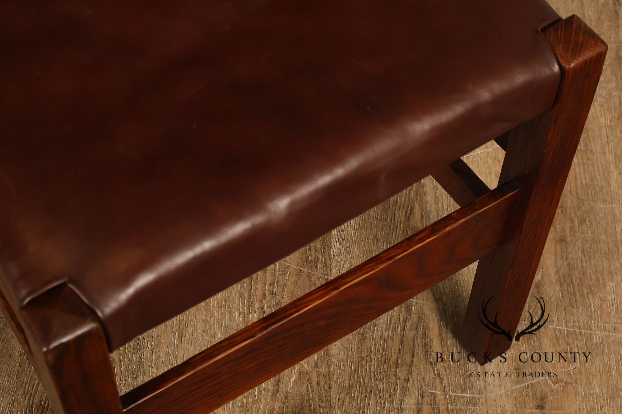 Antique Gustav Stickley No. 306 1/2 Oak Dining Chairs Set Of Seven