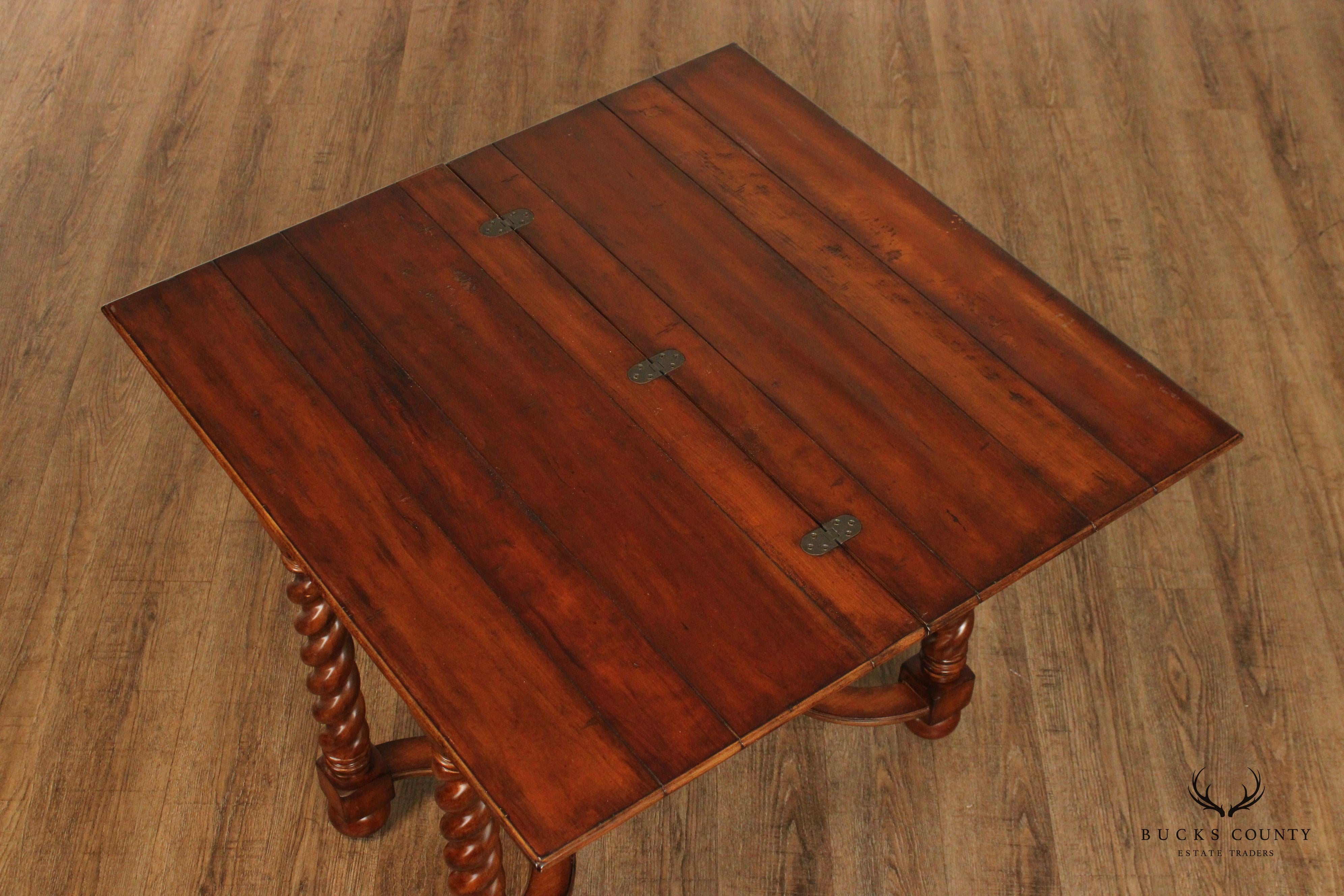 Hooker Furniture English Jacobean Style Flip Top Console Table