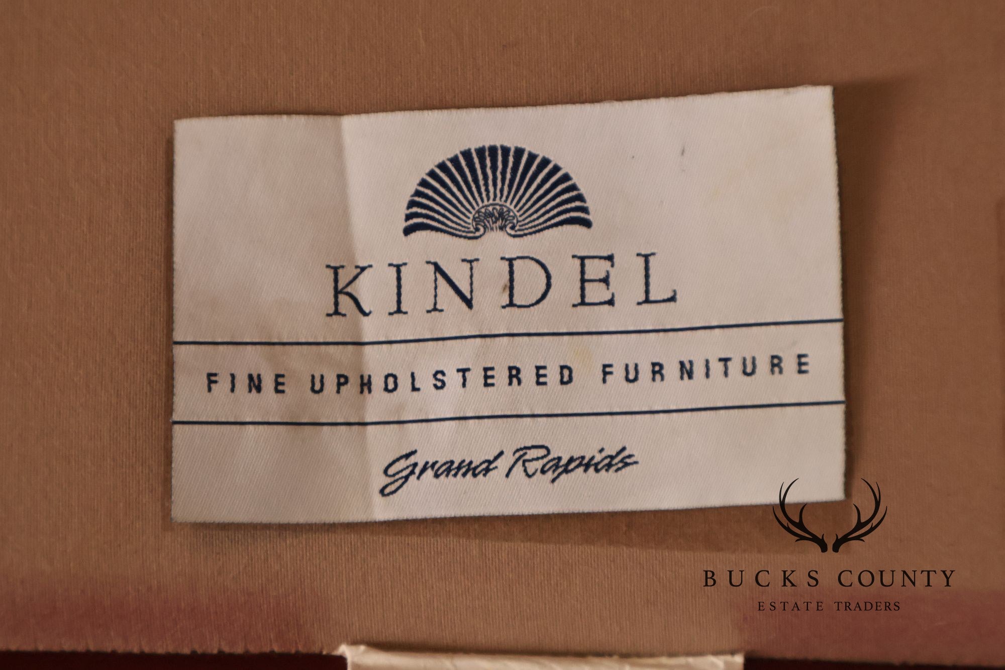 Kindel Vintage Camelback Back Leather Three Cushion Sofa