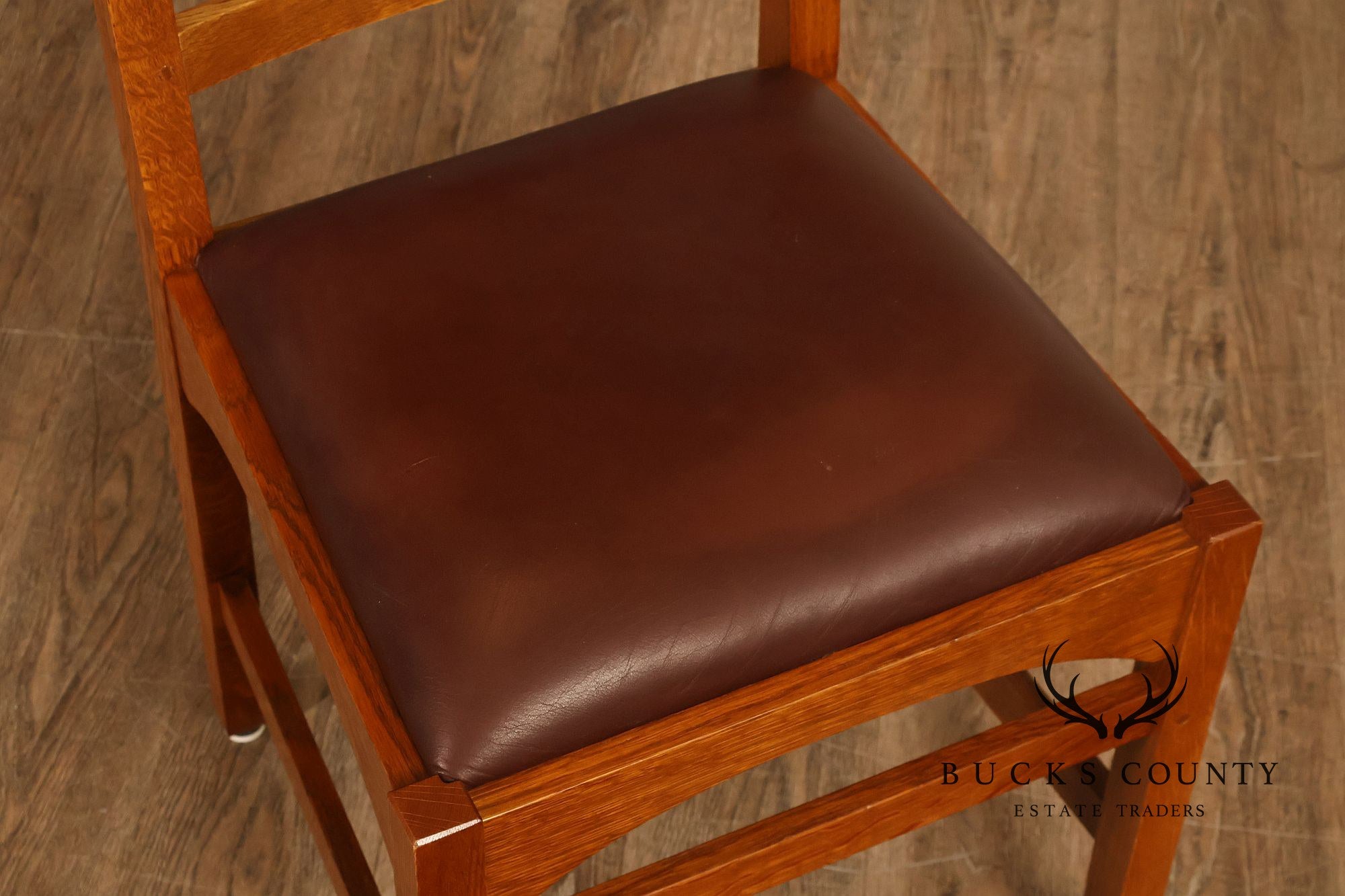 Stickley Mission Collection Set of Six Harvey Ellis Oak Dining Chairs