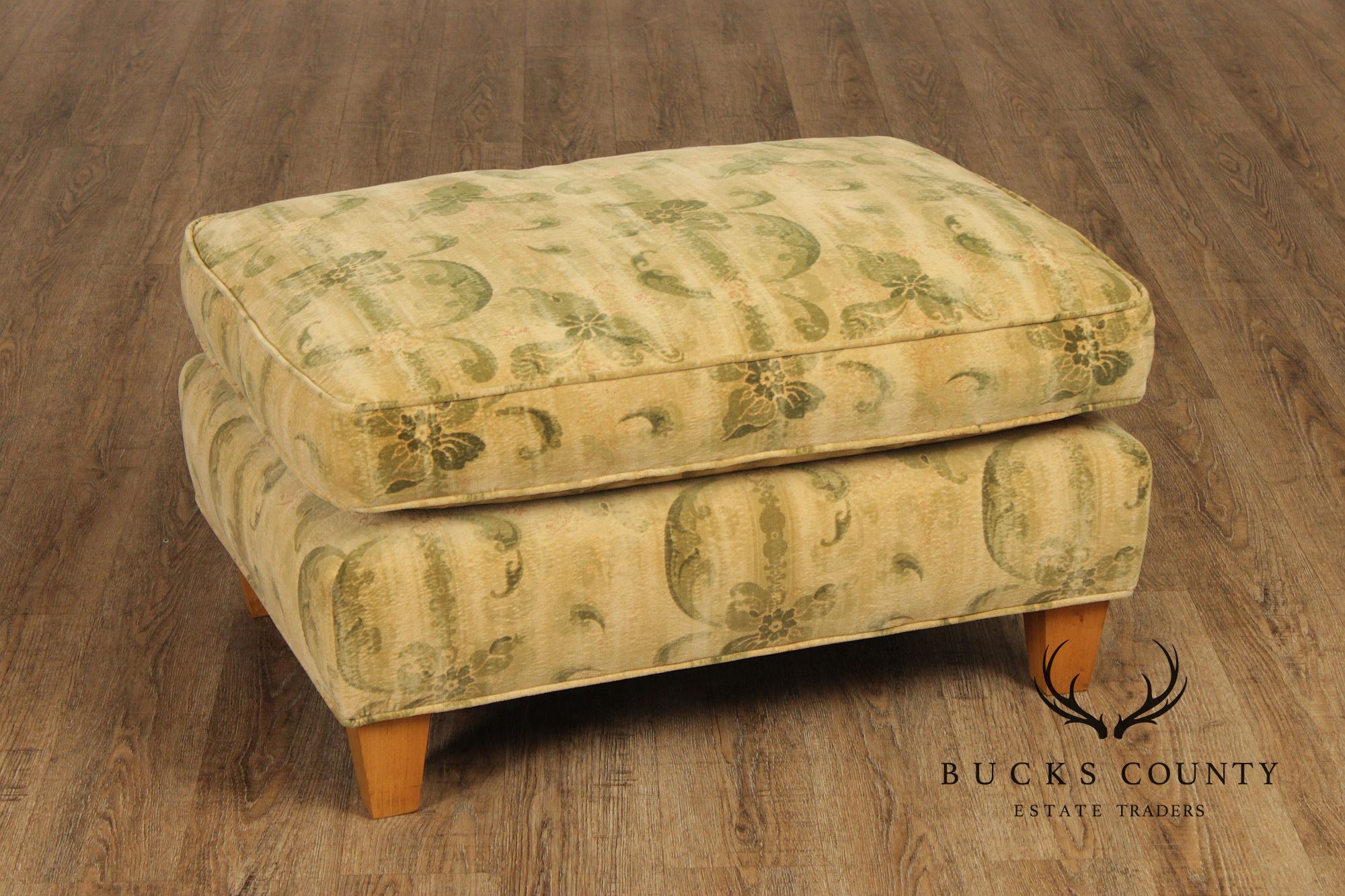 Custom Upholstered Lounge Chair and Ottoman