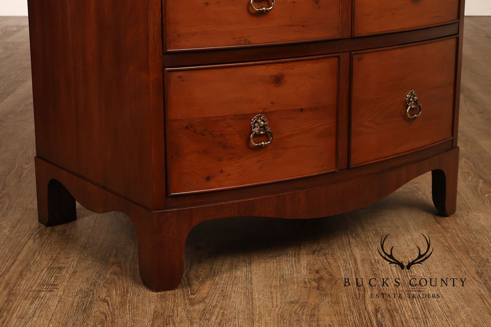 Henkel Harris Mahogany And Yew Wood Bow Front Chest Of Drawers