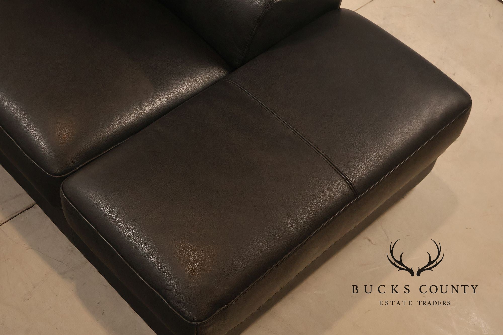 Italian Homes Contemporary Black Leather Sectional Sofa