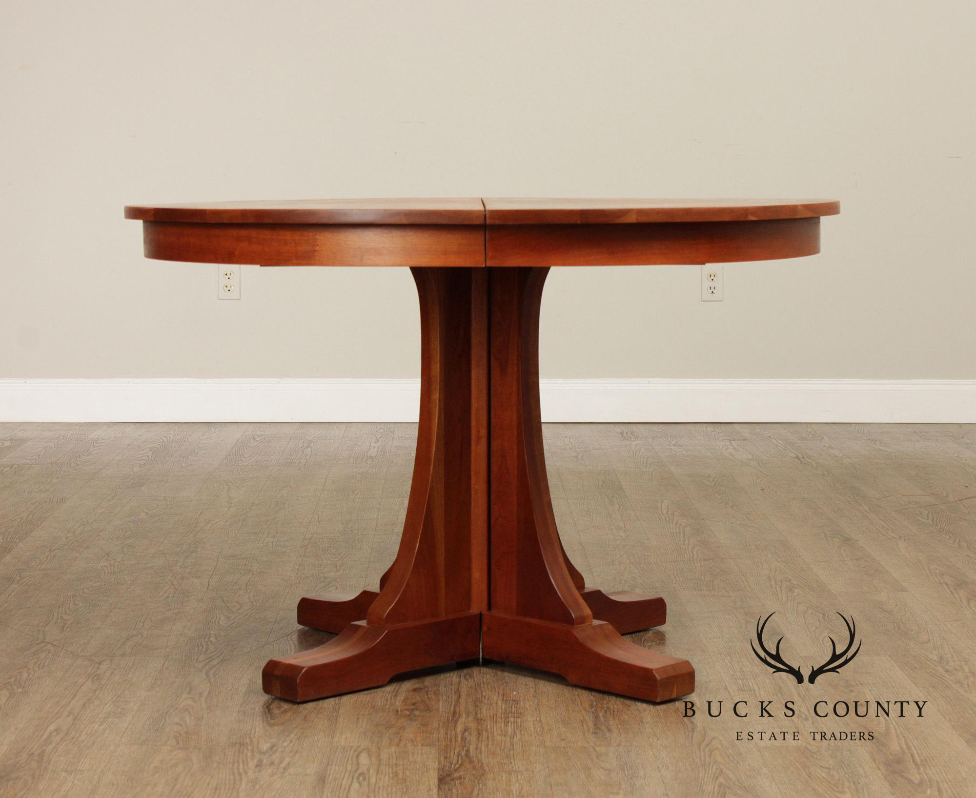 Stickley Mission Collection Round Cherry Expandable Dining Table