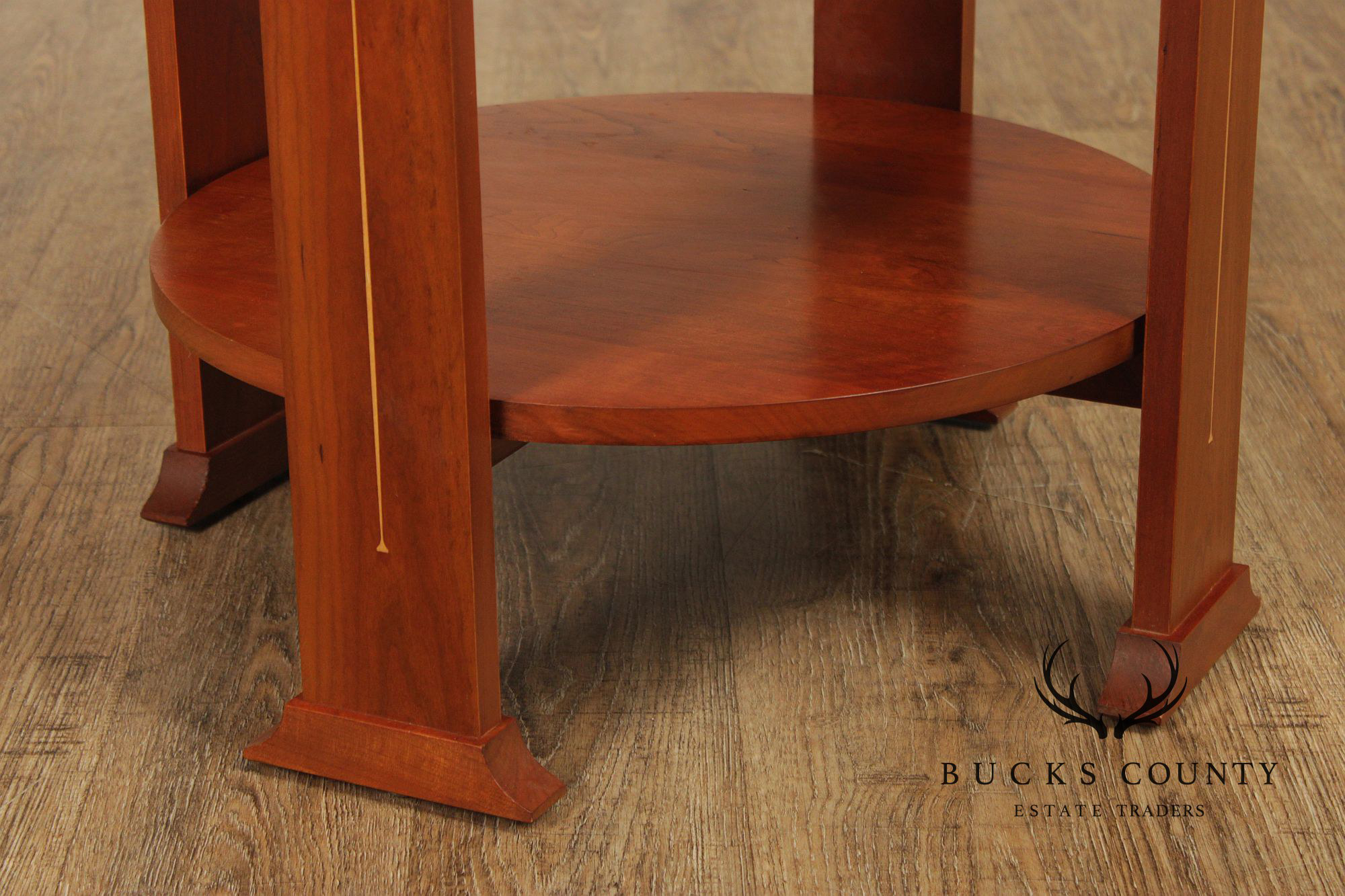 Stickley Harvey Ellis Inlaid Cherry Round Lamp Table