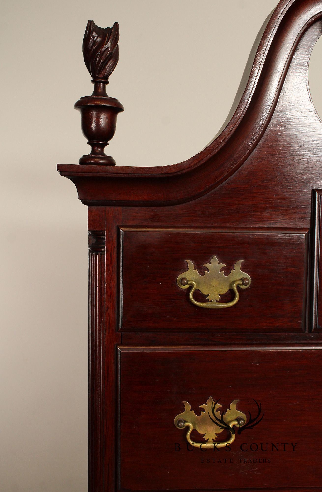 Chippendale Style Antique Bench Made Mahogany Highboy Chest