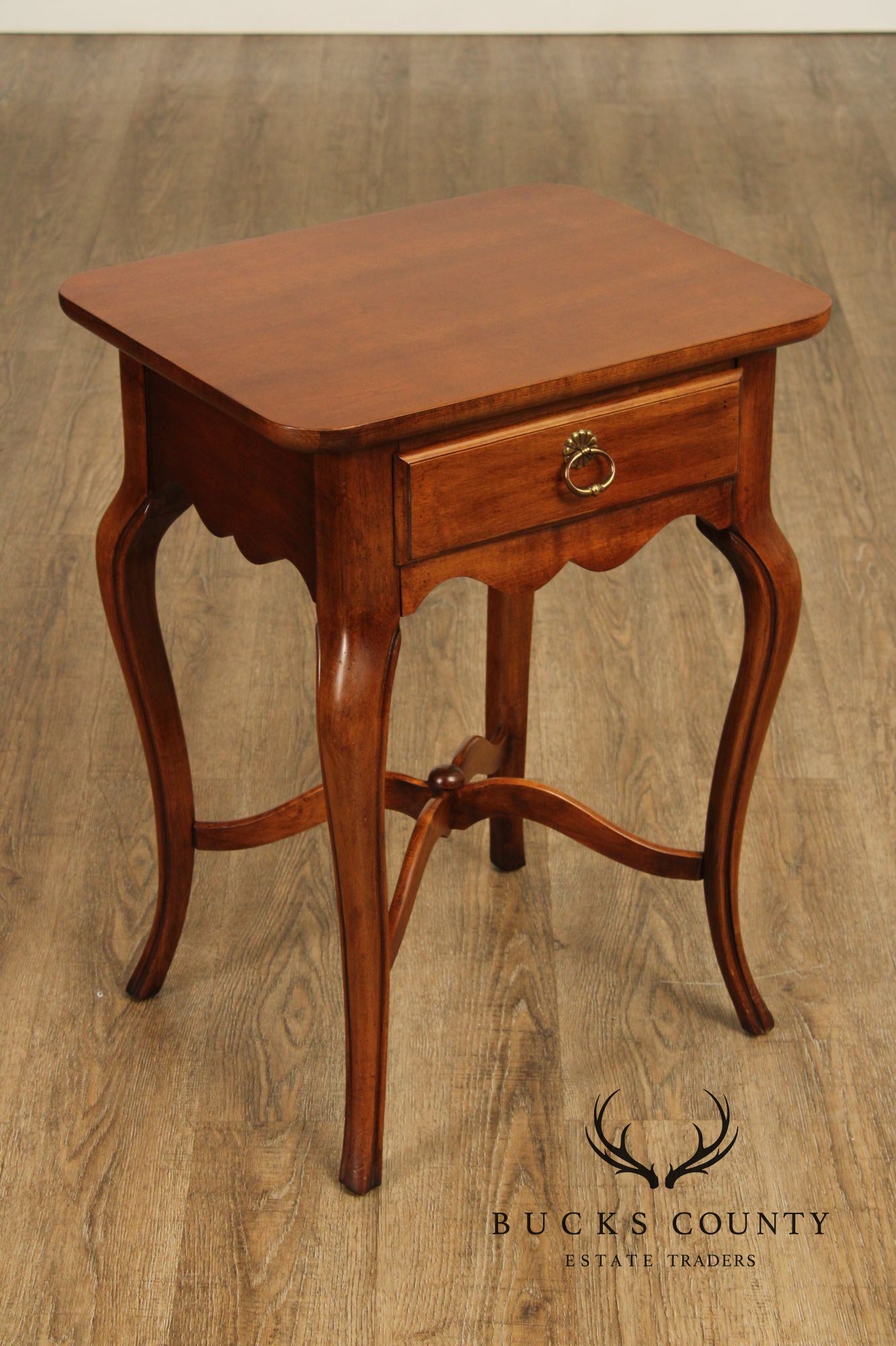 French Louis XV Style Cherry One Drawer Side Table Or Nightstand