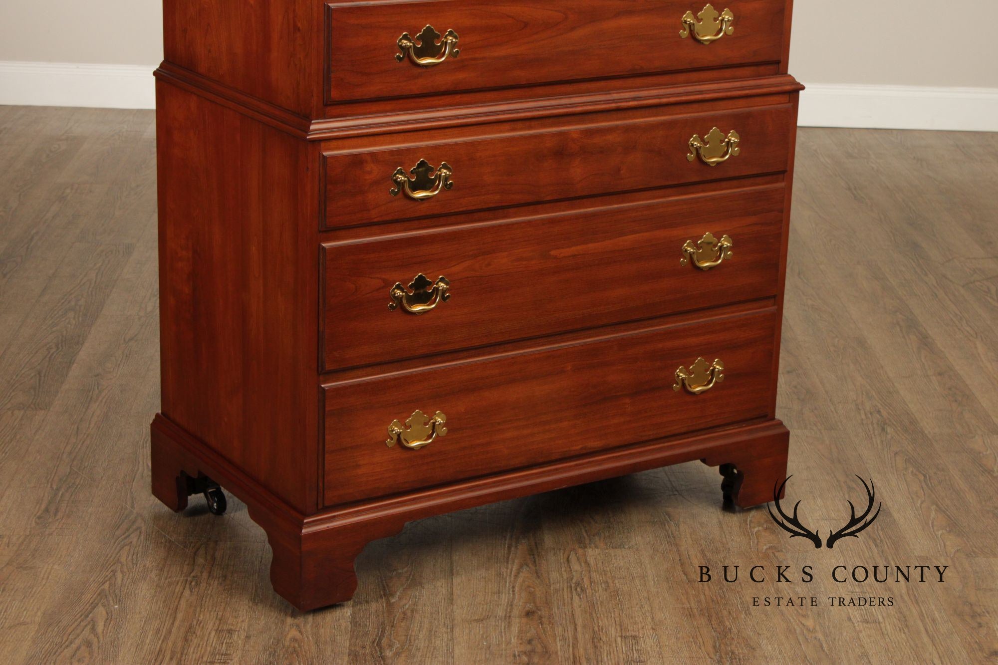 Henkel Harris Chippendale Style Cherry Tall Chest