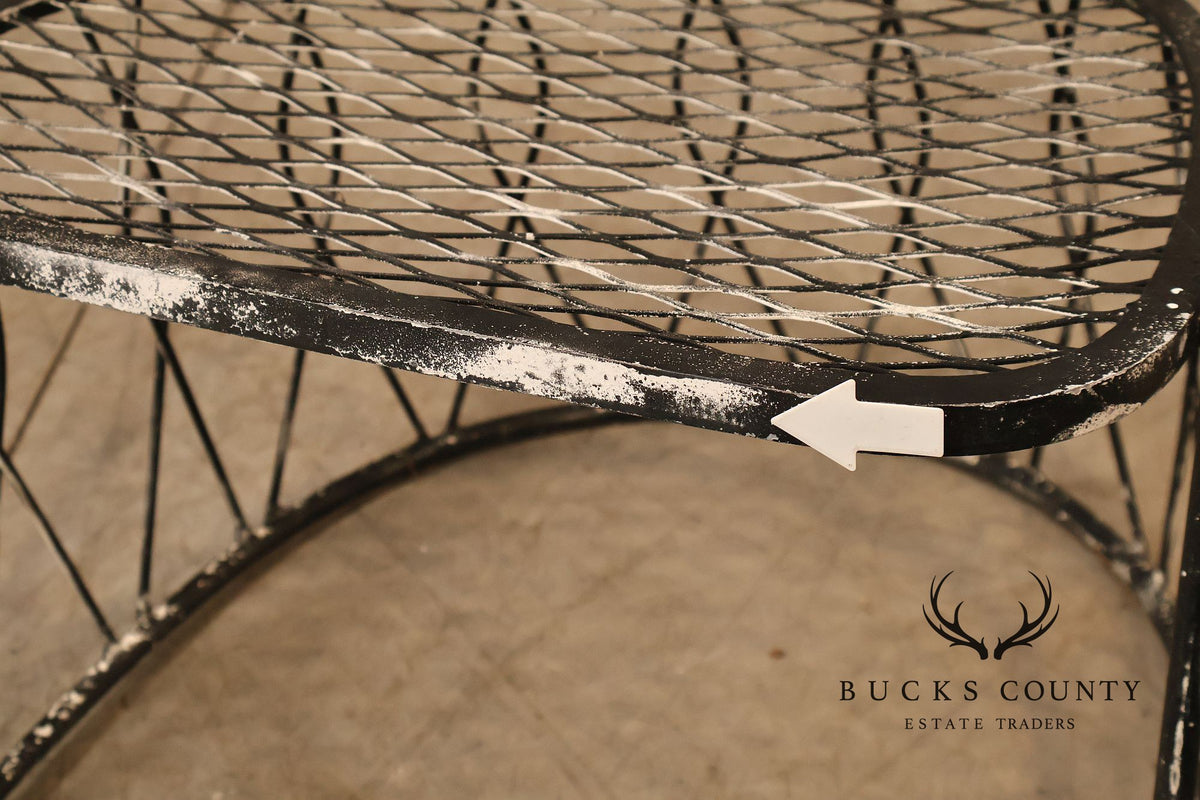 Salterini Wrought Iron Outdoor Patio Barrel Armchair