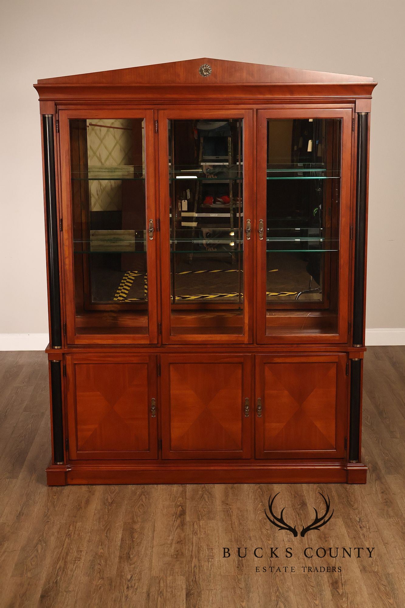 Ethan Allen Medallion Collection Cherry Lighted China Cabinet