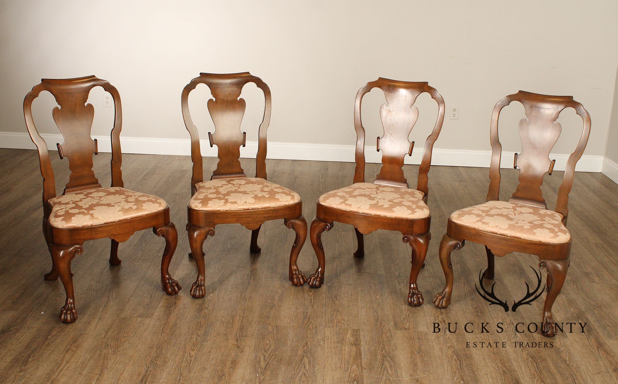 Kittinger Colonial Williamsburg Collection Set Of Four Mahogany Georgian Style Dining Chairs CW180