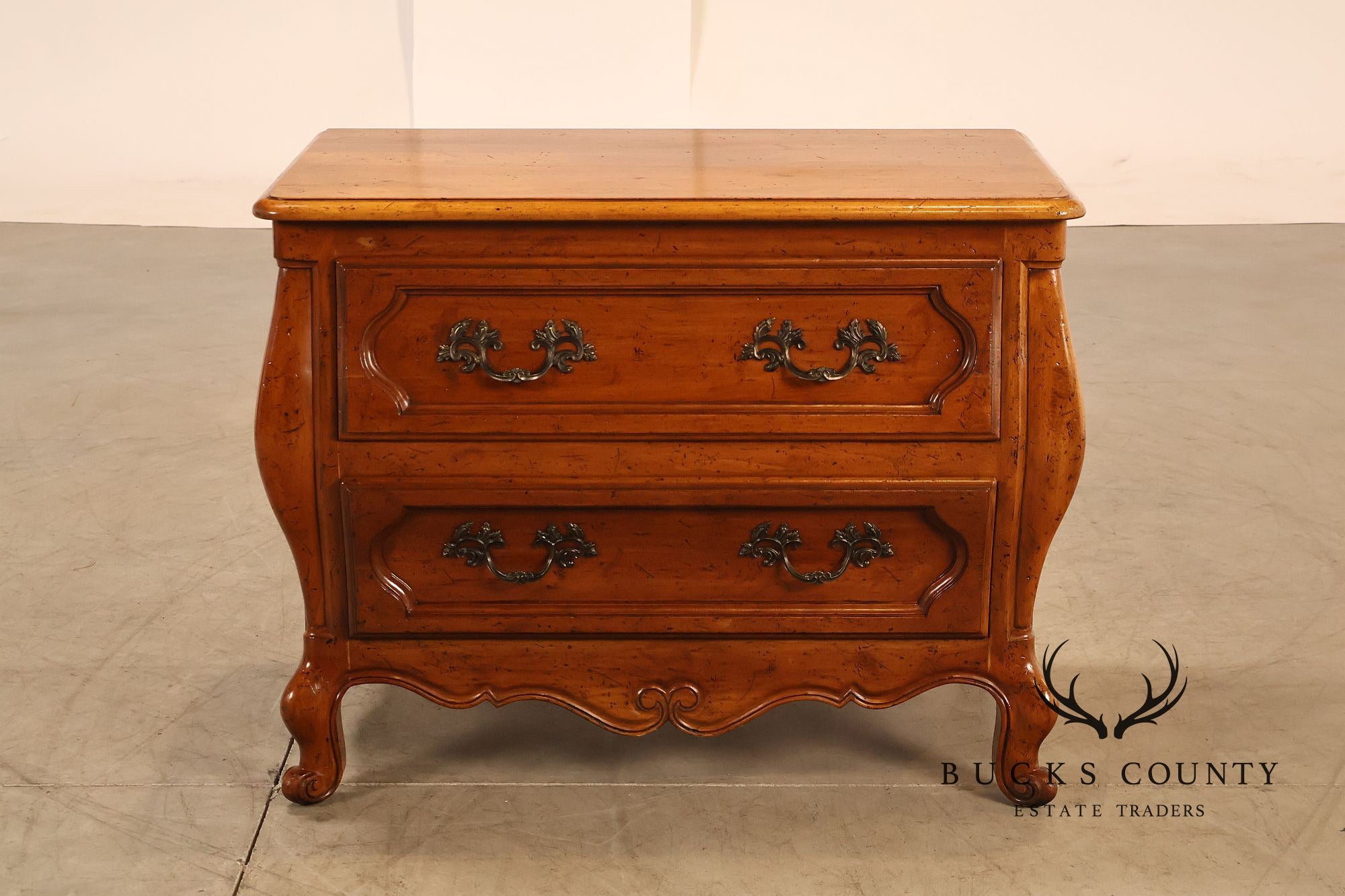 Baker Milling Road Pair Of French Country Nightstands Bombe Chests
