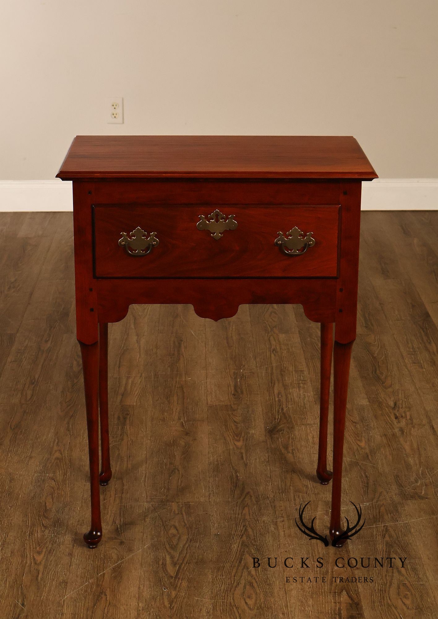 J.L. Treharn Colonial Revival Cherry One Drawer Console Table