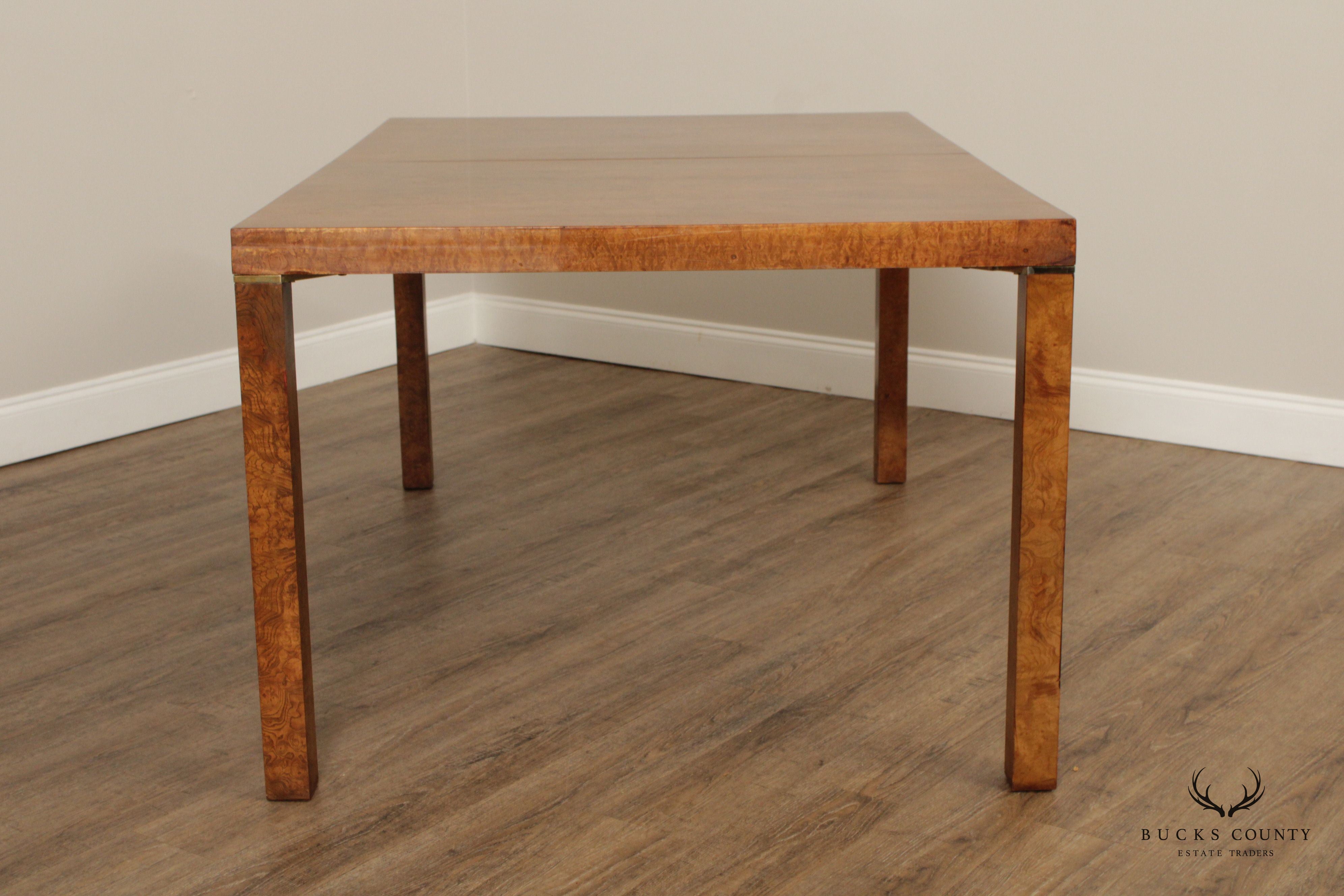 Lane Mid Century Modern Burlwood Expandable Dining Table