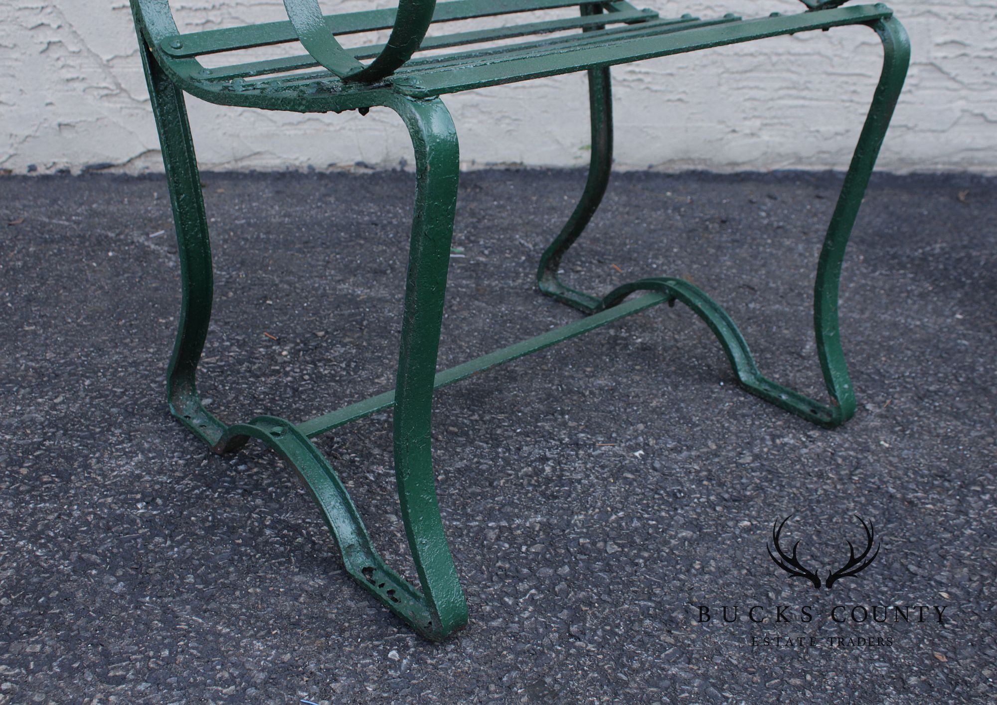 Antique Pair of Wrought Iron Outdoor Garden Armchairs