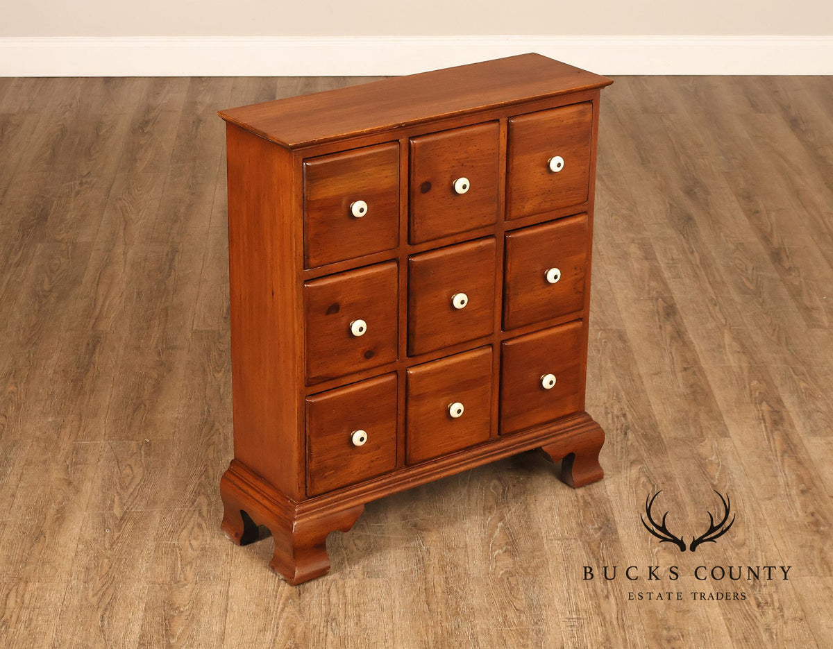 Vintage Pine Nine Drawer Apothecary Cabinet With Porcelain Knobs