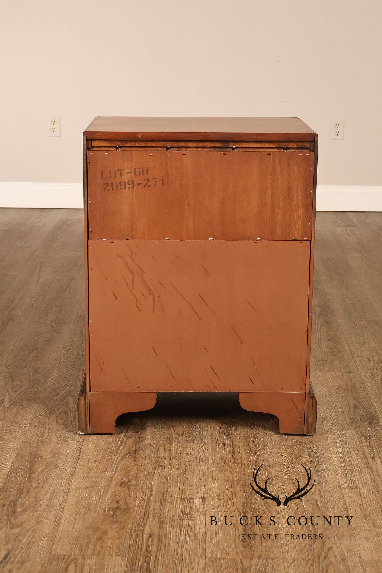 National Mt. Airy Campaign Style Pair of Cherry Nightstands