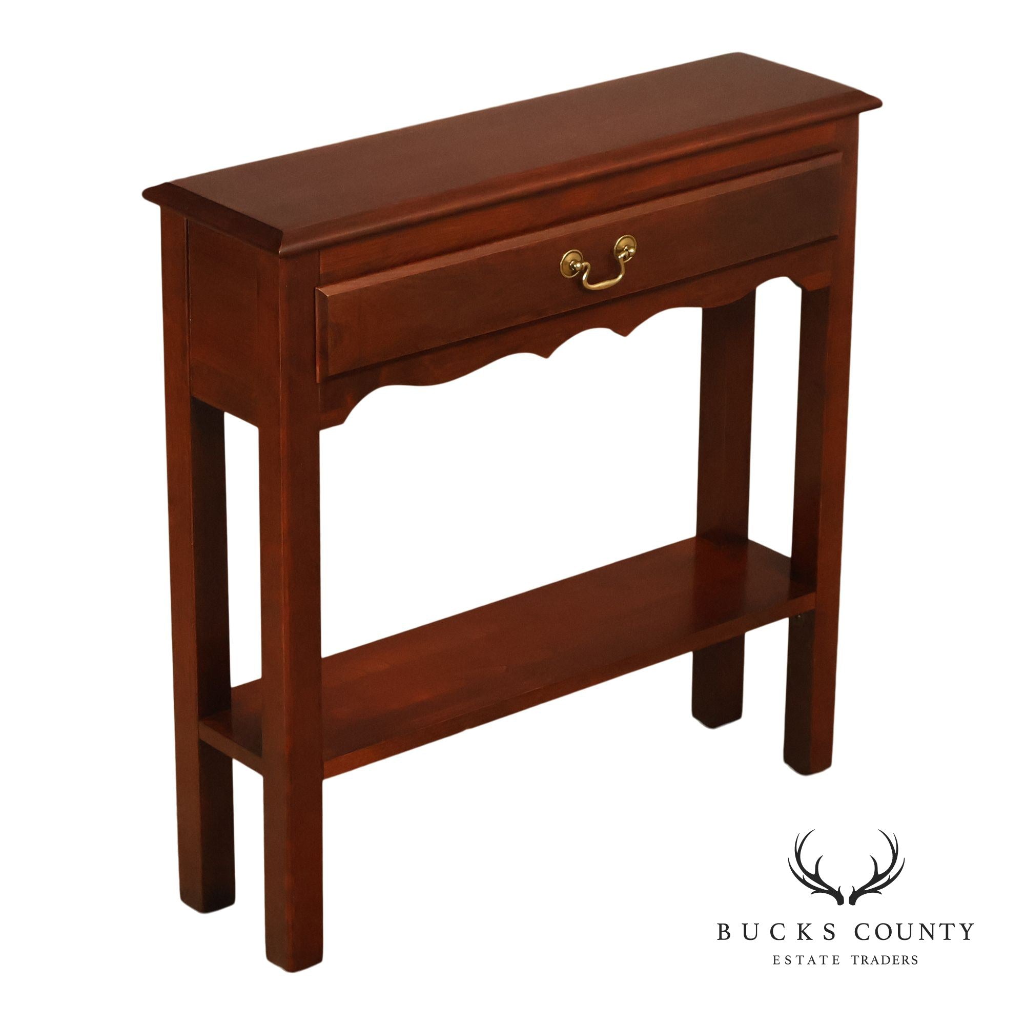 Chippendale Style Narrow One Drawer Small Console Table