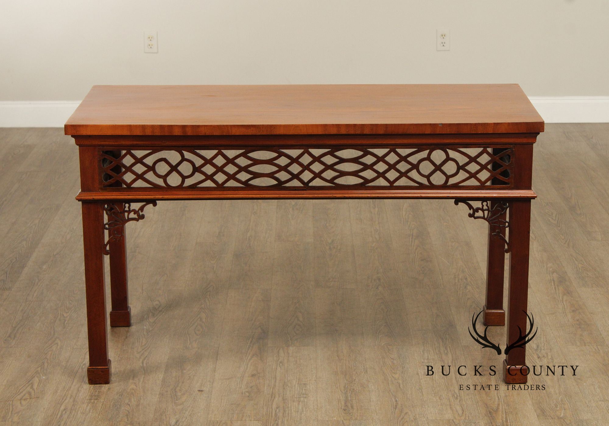 Antique Irish Chippendale Carved Mahogany Console Table